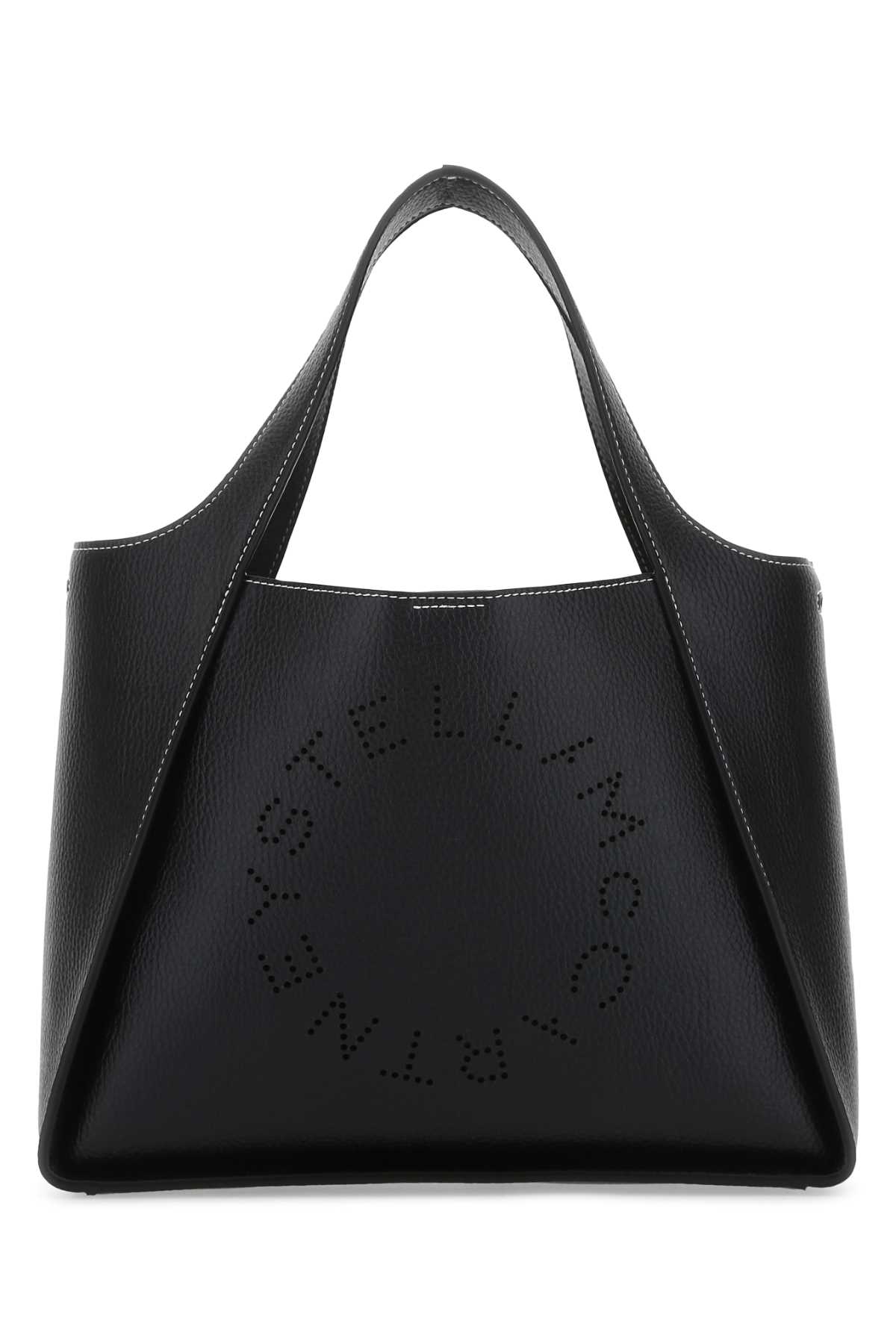 Stella Mccartney Black Alter Mat Stella Logo Shoulder Bag In Black