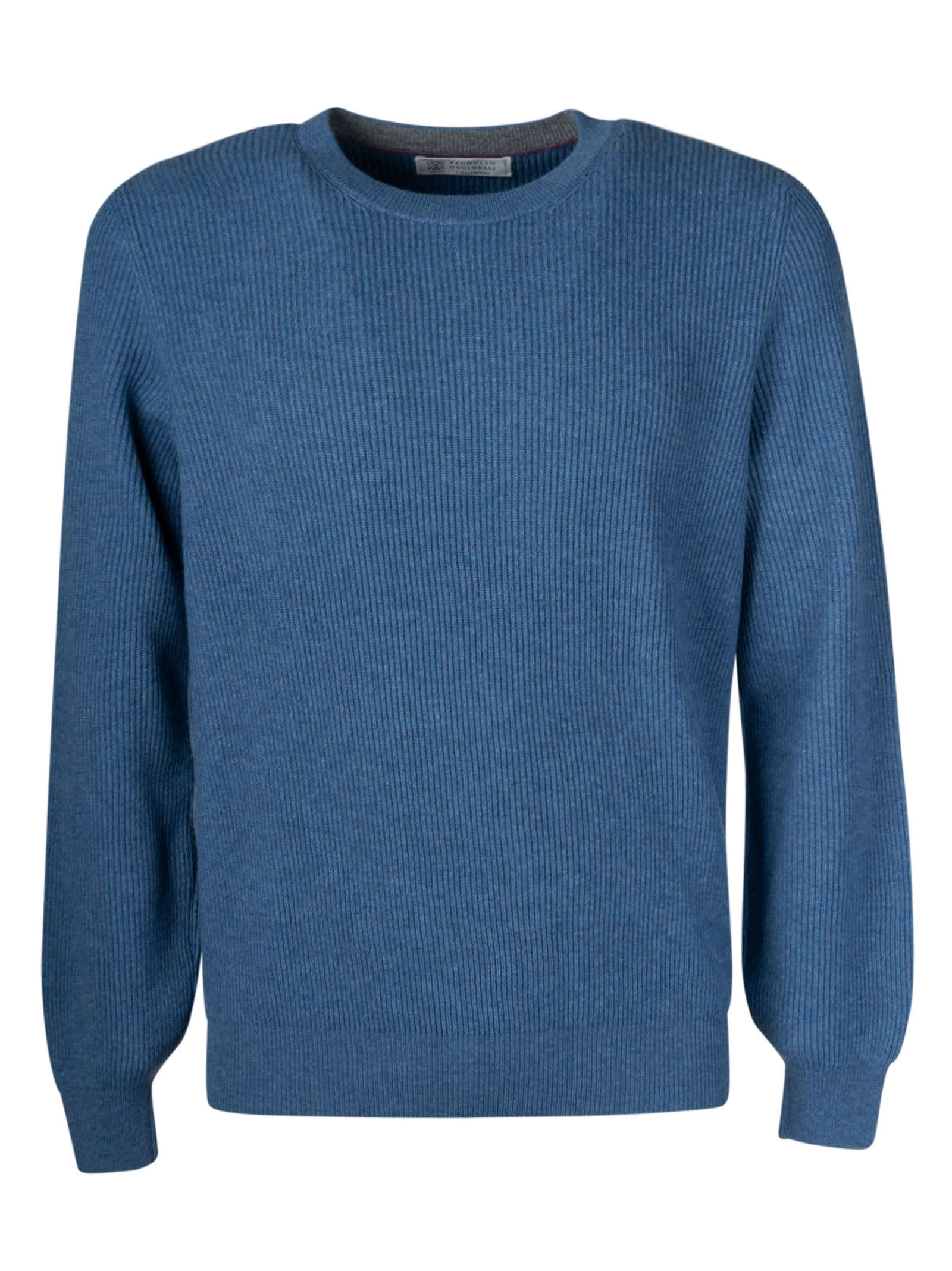 Brunello Cucinelli Ribbed Knit Plain Sweater