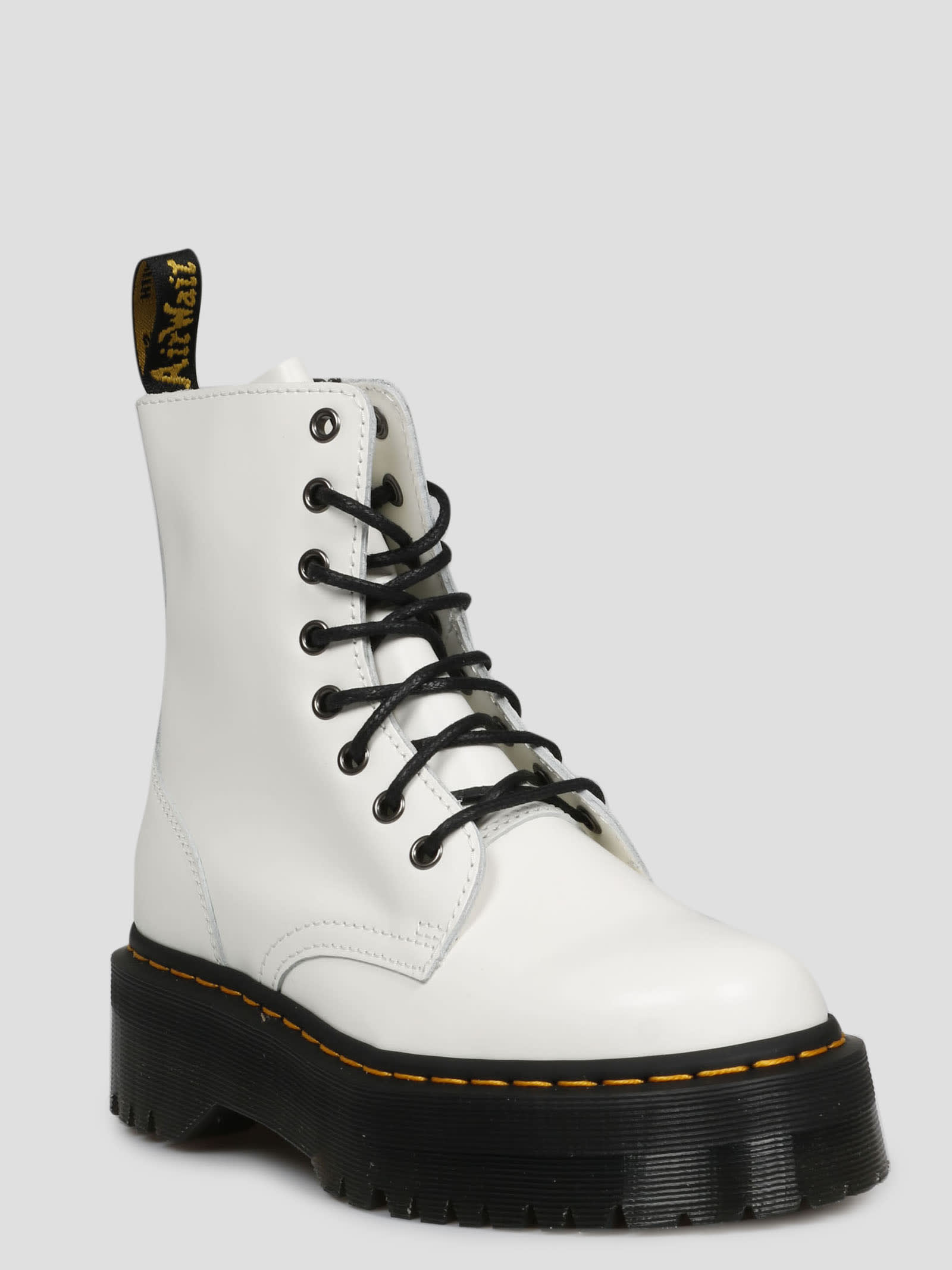 Dr Martens 1460 Jadon Boots Combat Polka Dot Platform White Black