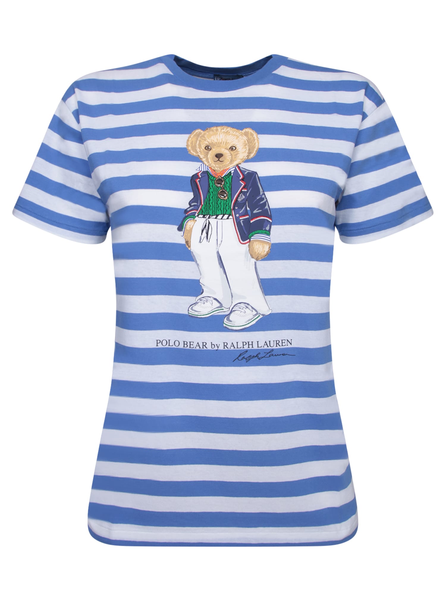 Blue And White Striped Bear T-shirt Polo Ralph Lauren