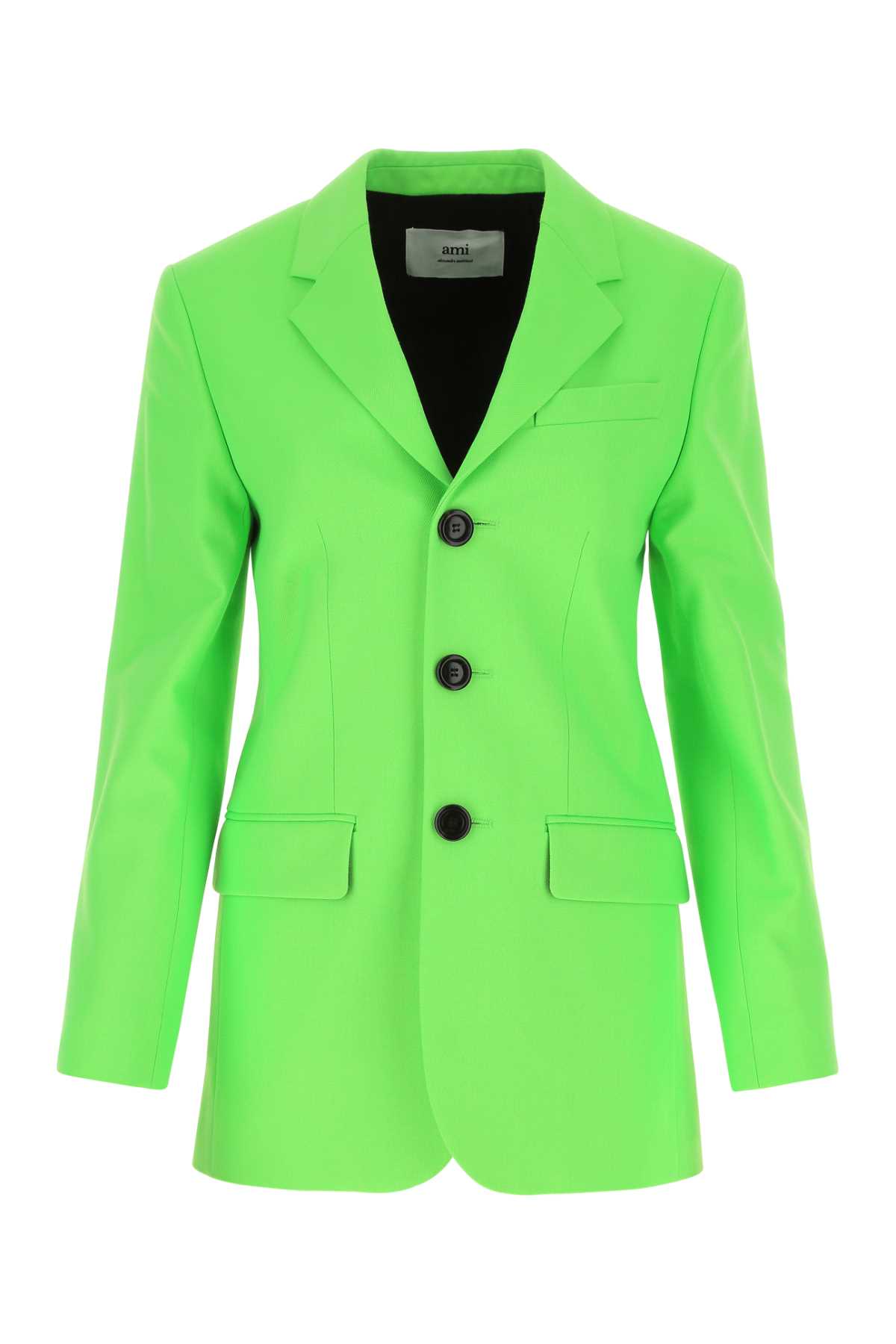 Fluo Green Wool And Acrylic Blazer