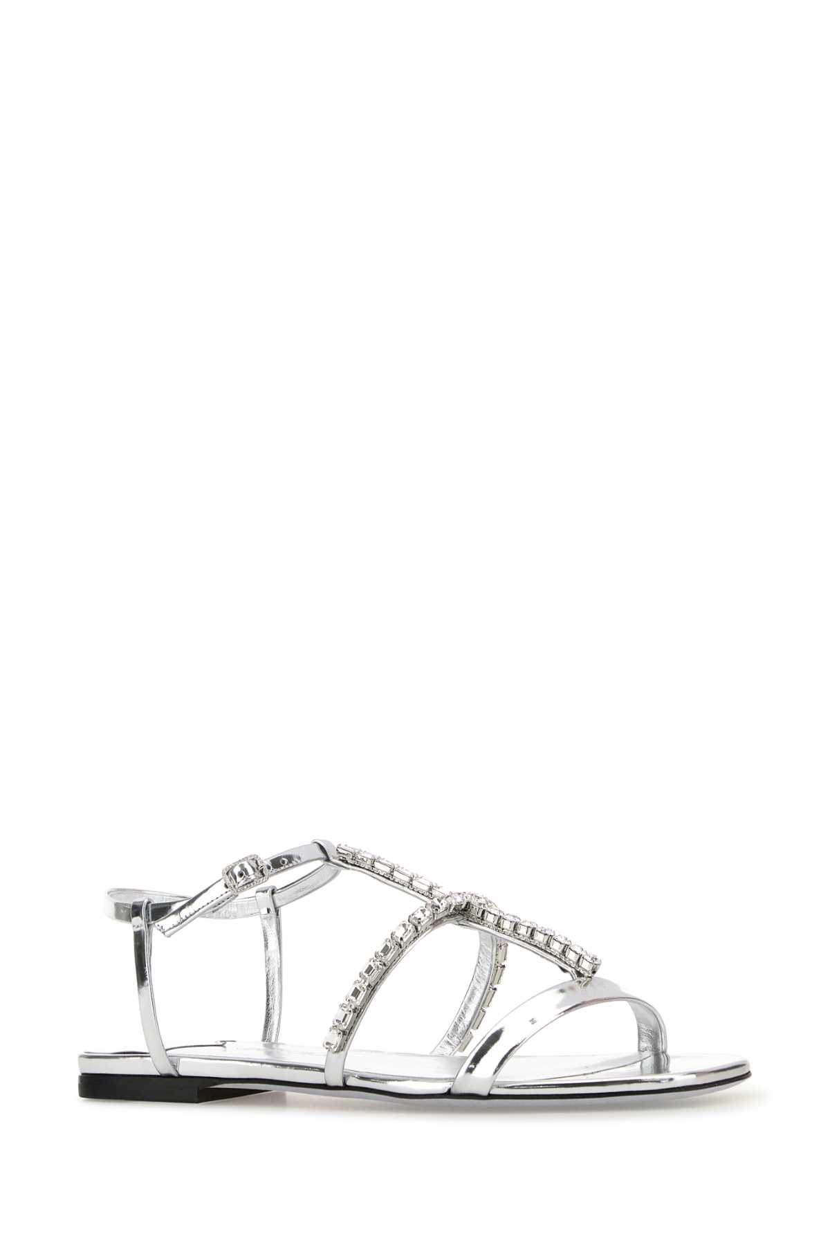 Jimmy Choo Gwyn Metallic Leather Flat Sandals In Multi