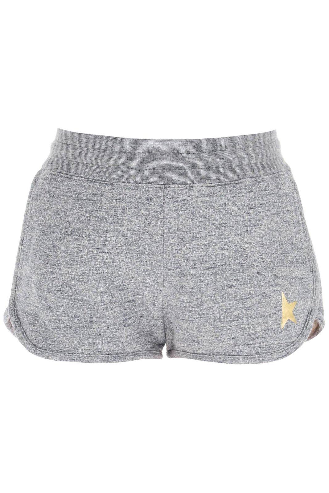 Shop Golden Goose Star Embroidered Shorts In Grey