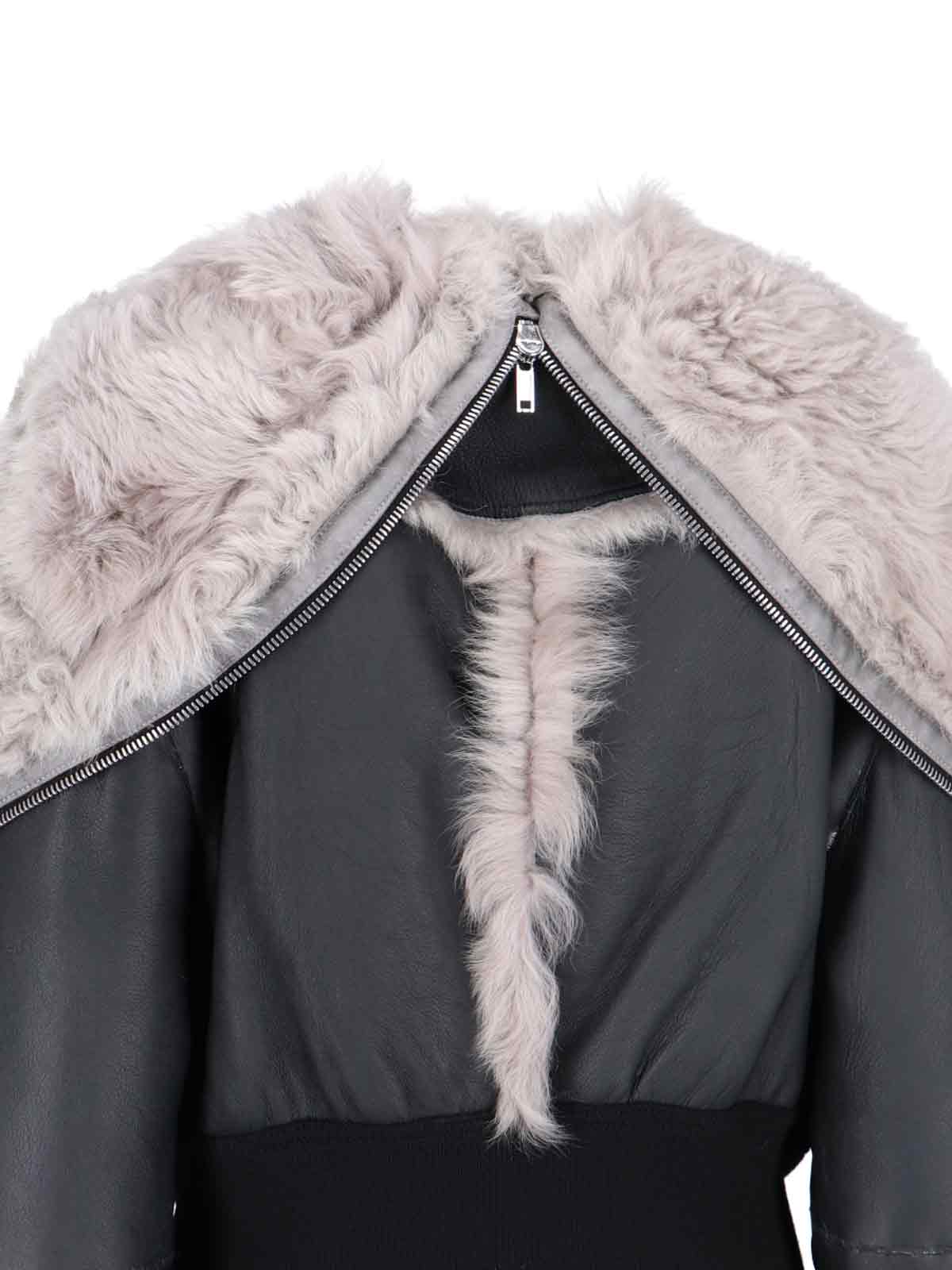 Shop Rick Owens Shearling Zip Jacket In Black