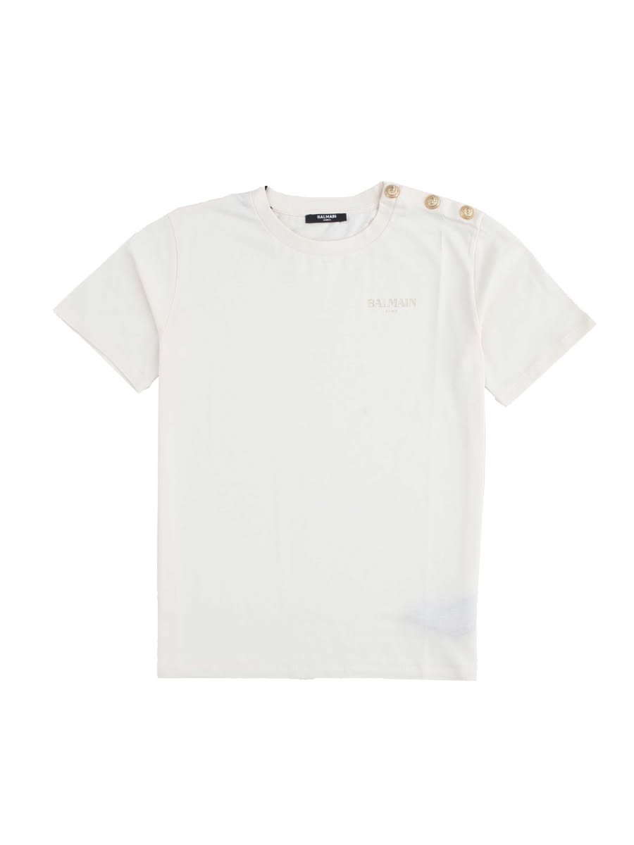 Balmain T-shirt With Logo In White