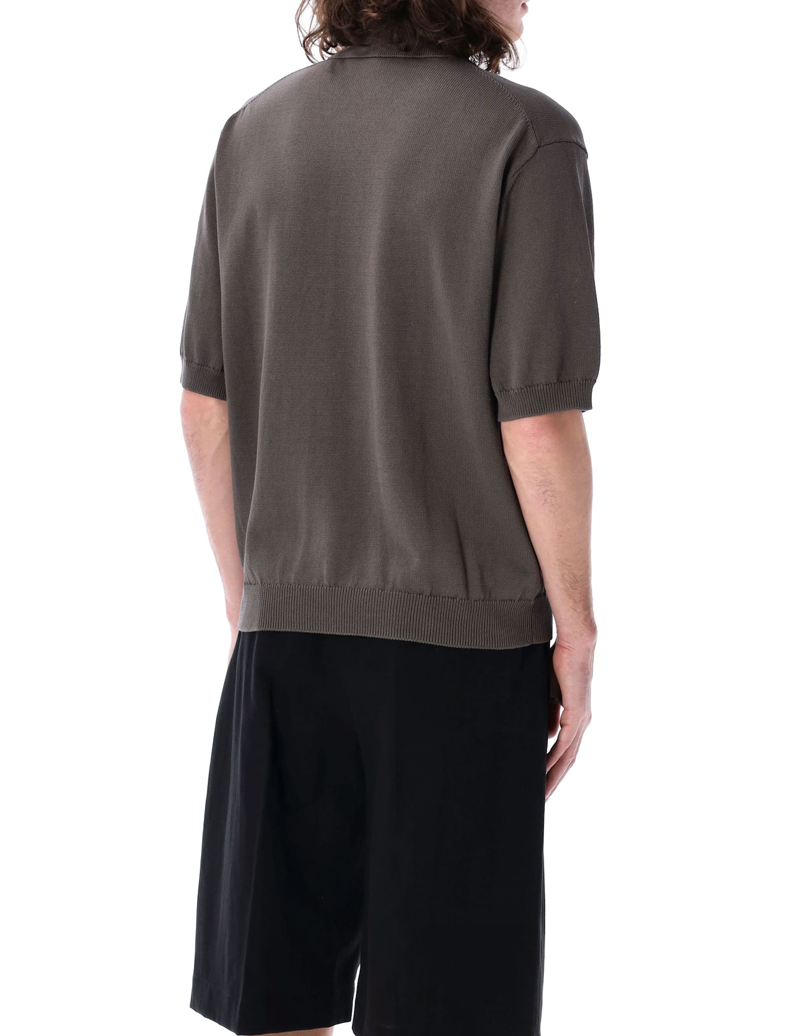 Studio Nicholson Swing Polo Shirt In Warmgrey