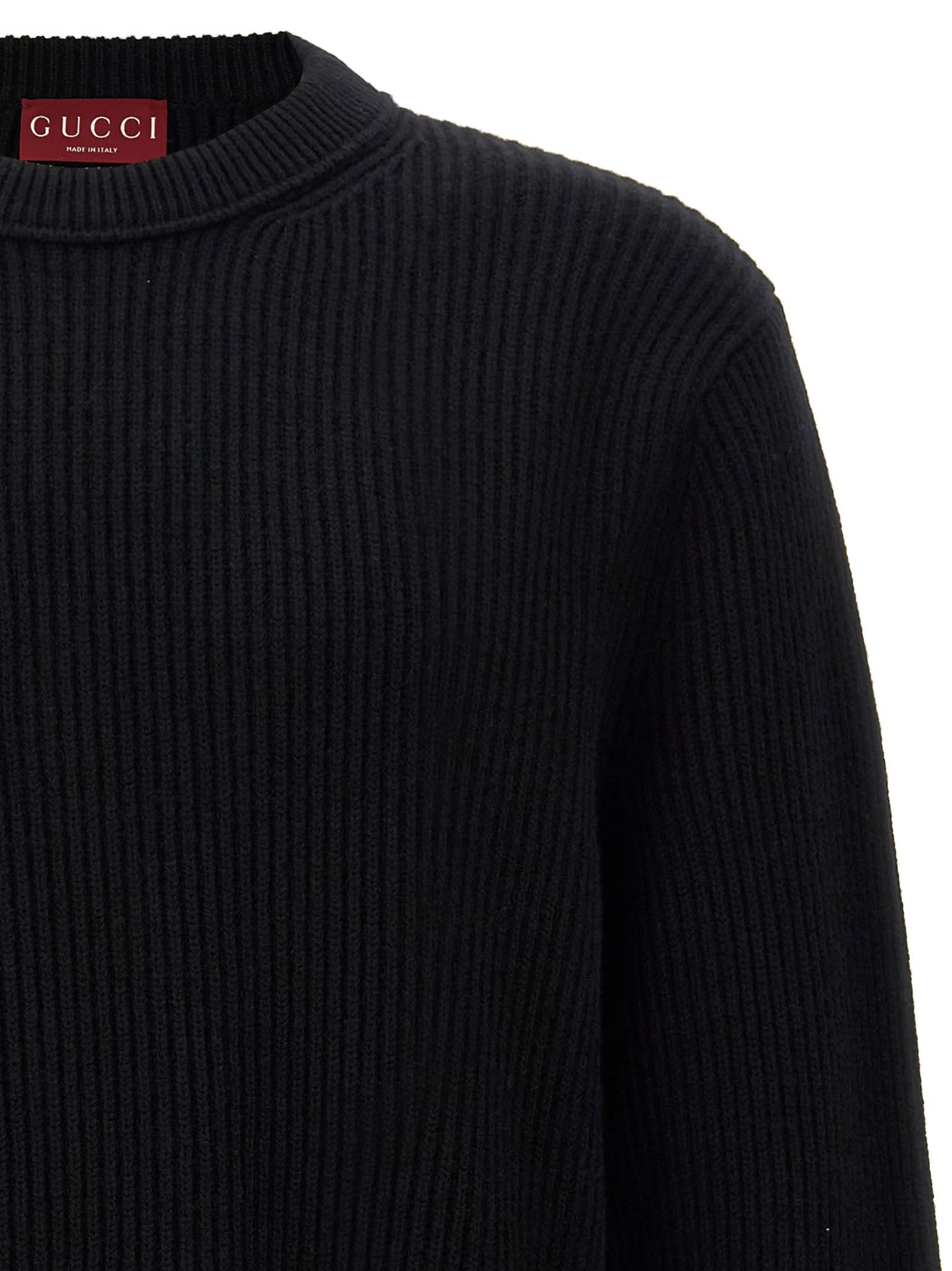 Shop Gucci Web Tape Sweater In Black