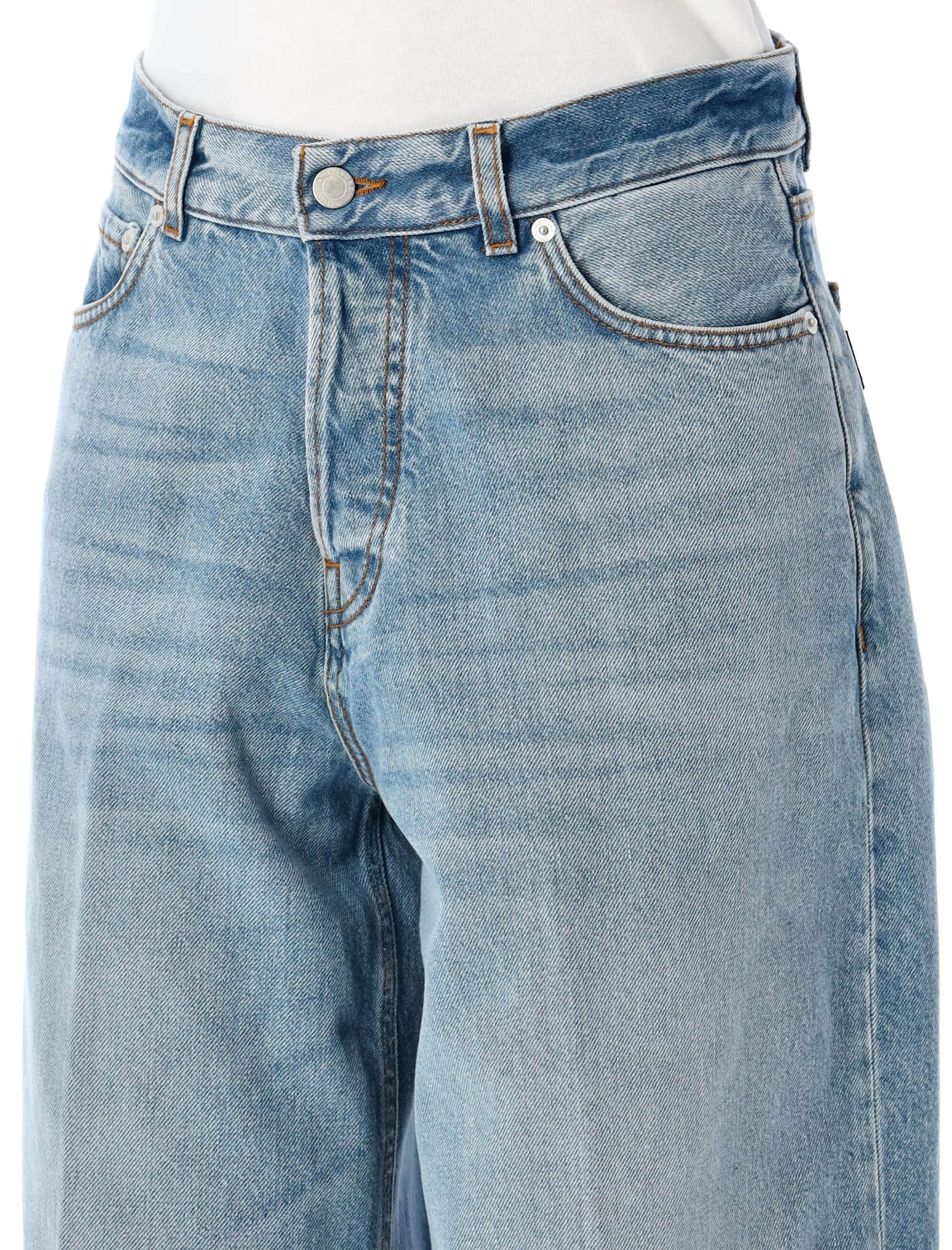 Haikure Womens Lagoon Wash Peace Lagoon Wide-leg Denim Jeans In Acqua