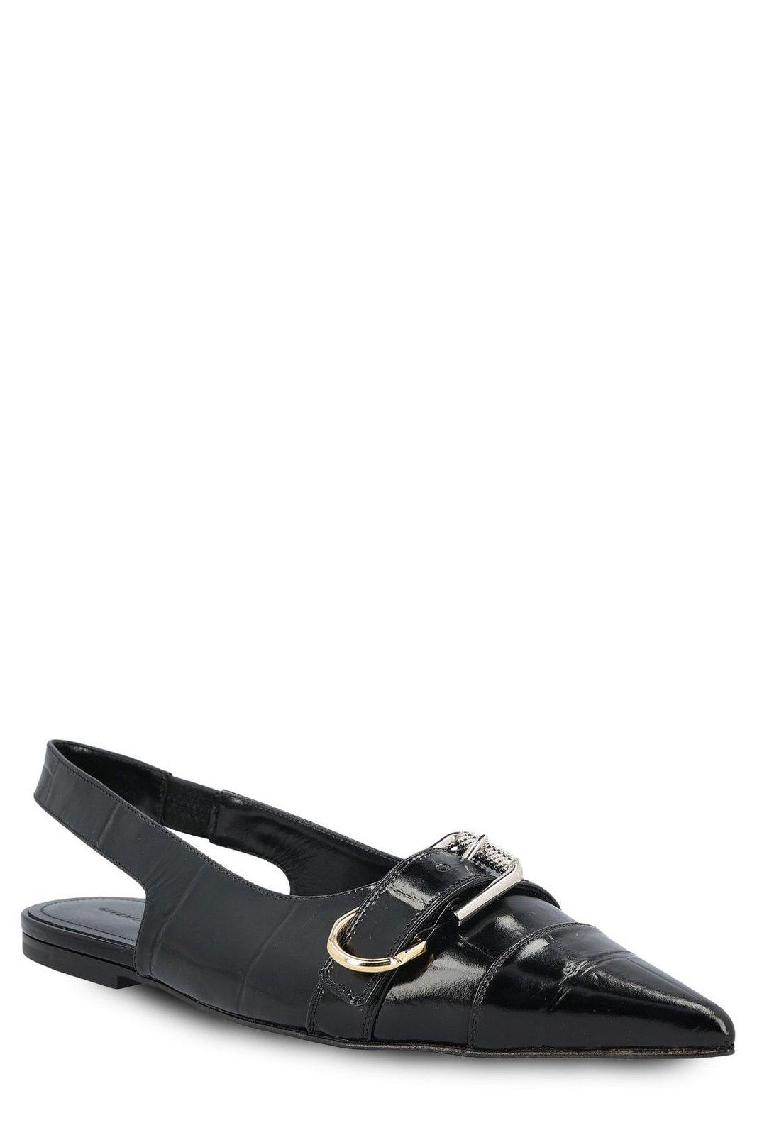 Shop Givenchy Voyou Slingback Flat Shoes In Black