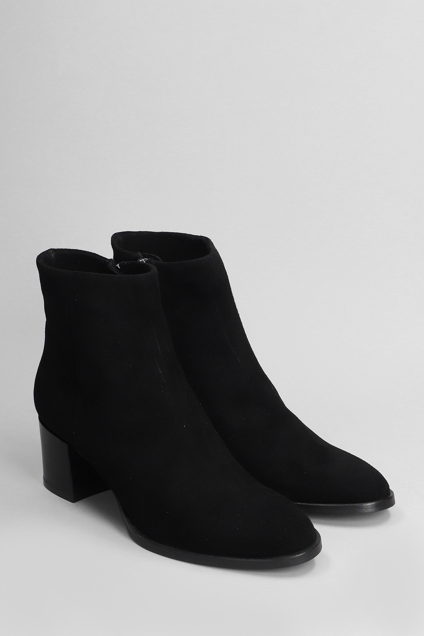 Shop Julie Dee High Heels Ankle Boots In Black Suede