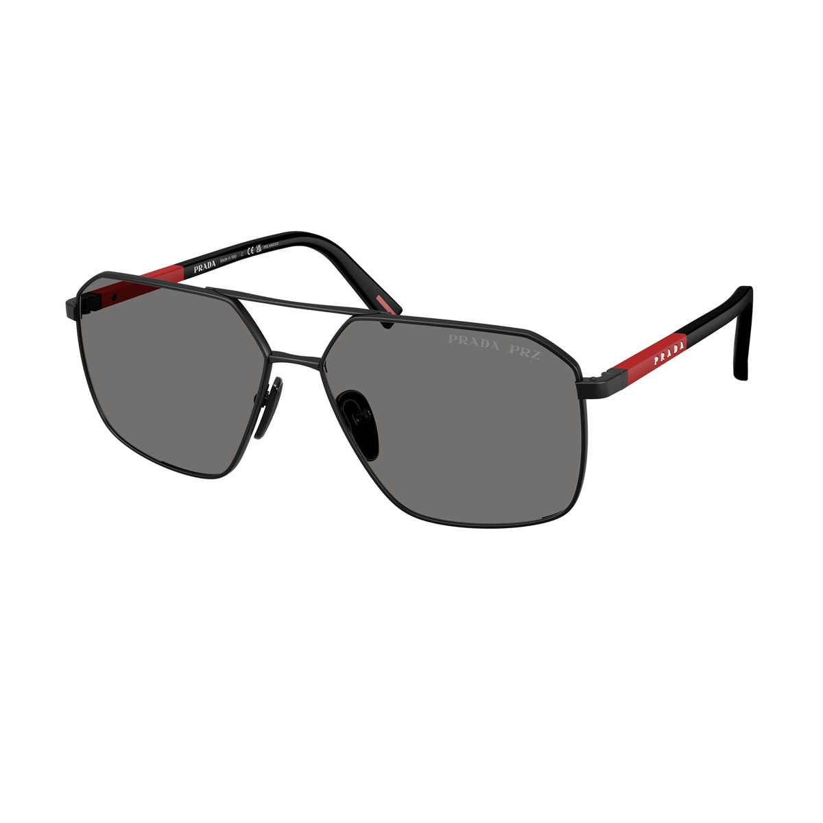 Prada Linea Rossa Ps A50s 1bo02g Nero Polarized Sunglasses In Black