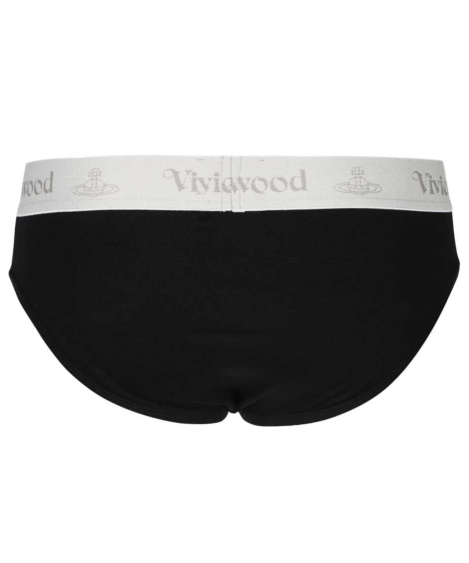 Vivienne Westwood Set Of Two Cotton Briefs With Logoed Elastic Band In Black