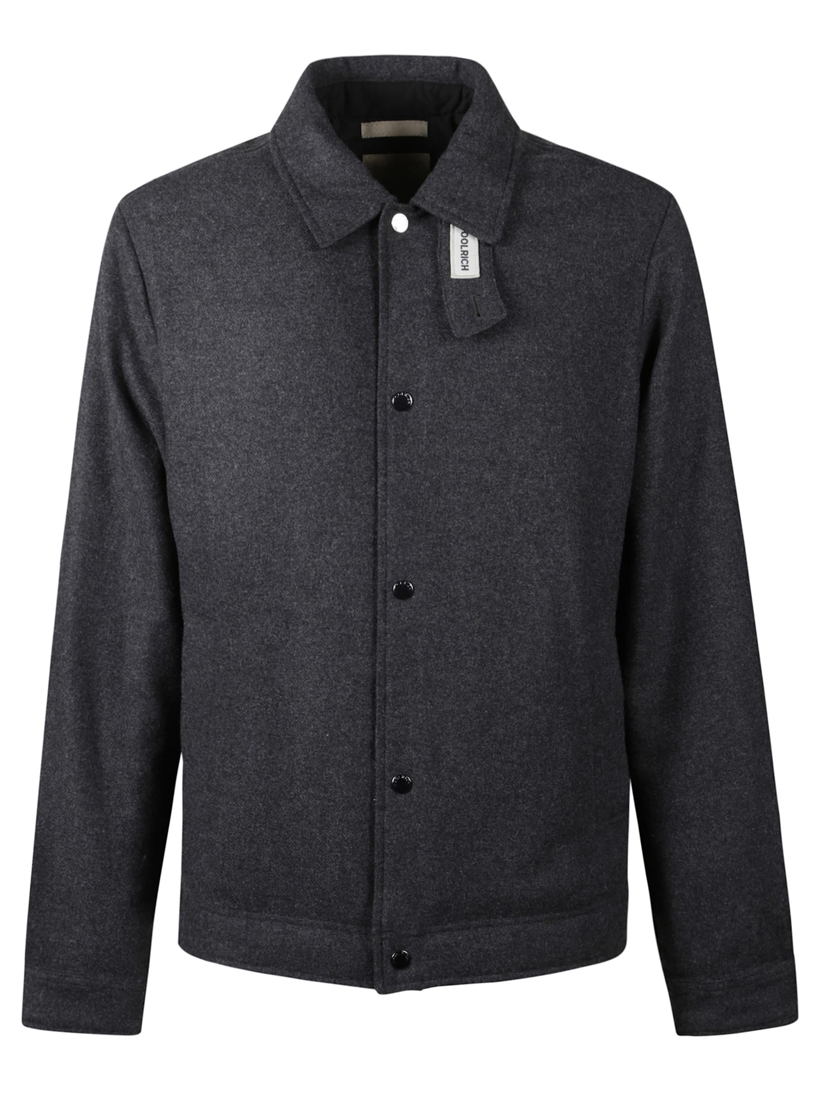 Woolrich Collared Long Sleeve Overshirt Jacket In Gray
