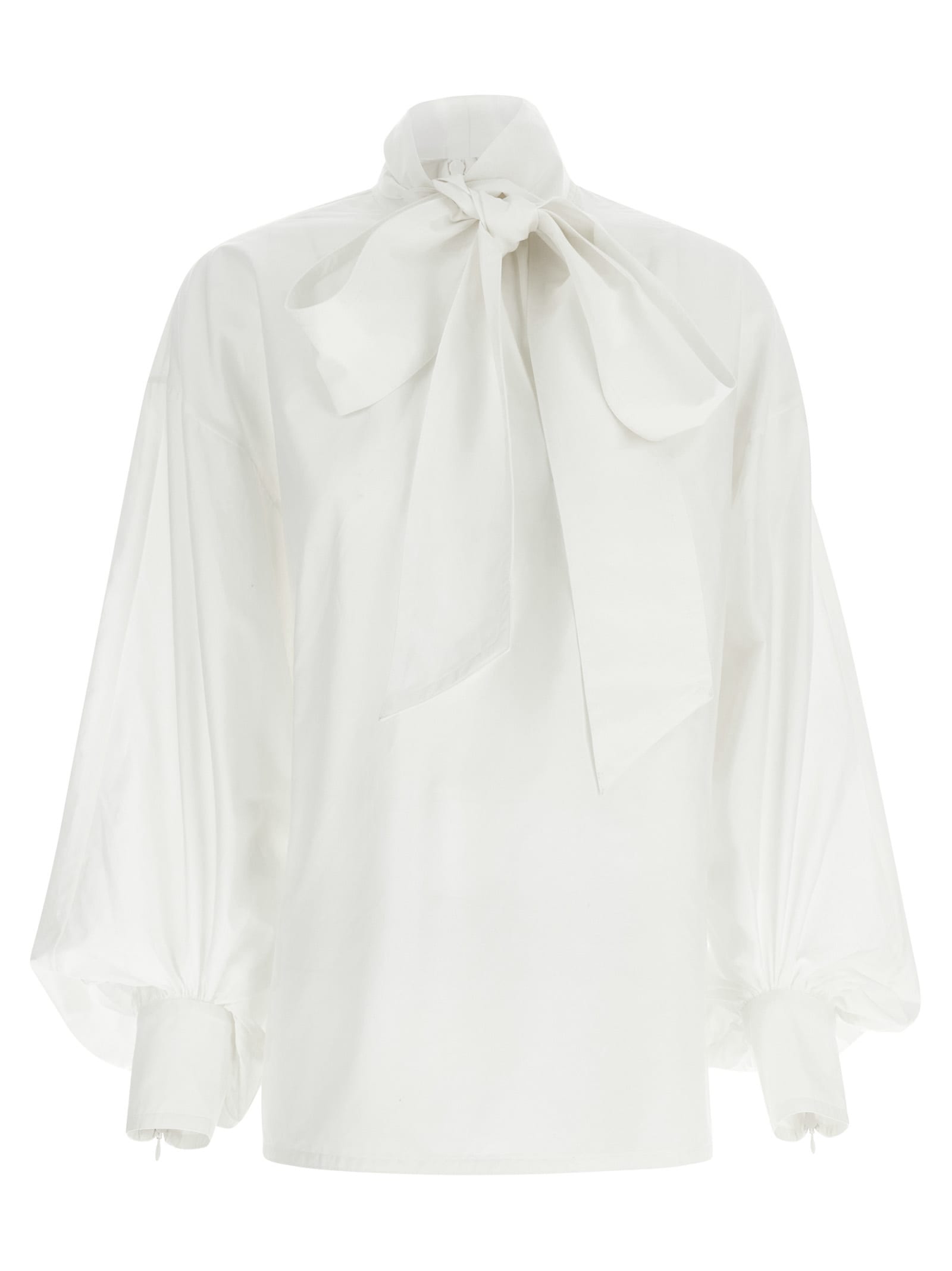 Zimmermann Hypnotic Pussybow Shirt And Blouse White In White