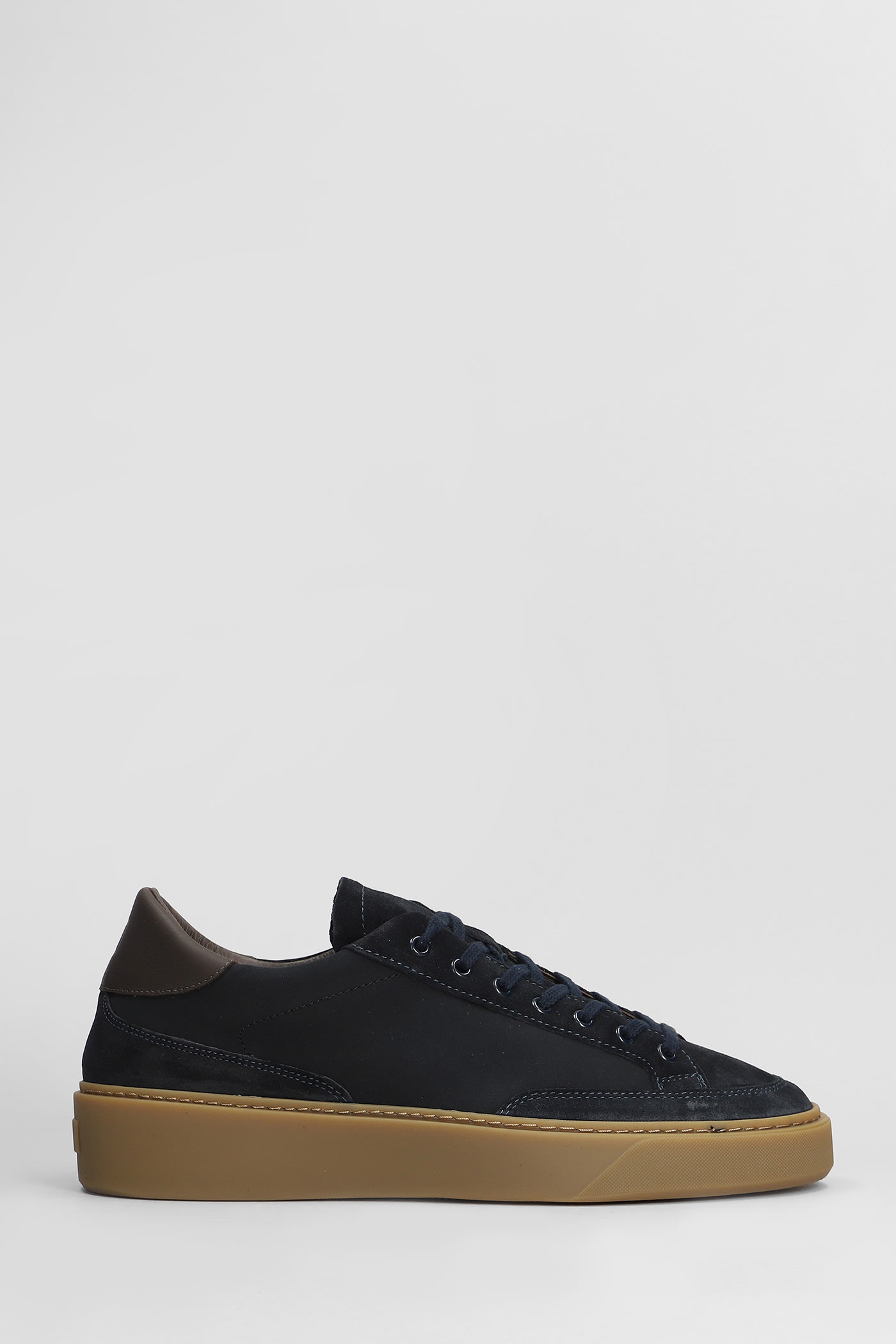 Shop Date Levante Ground Sneakers In Blue Suede And Fabric