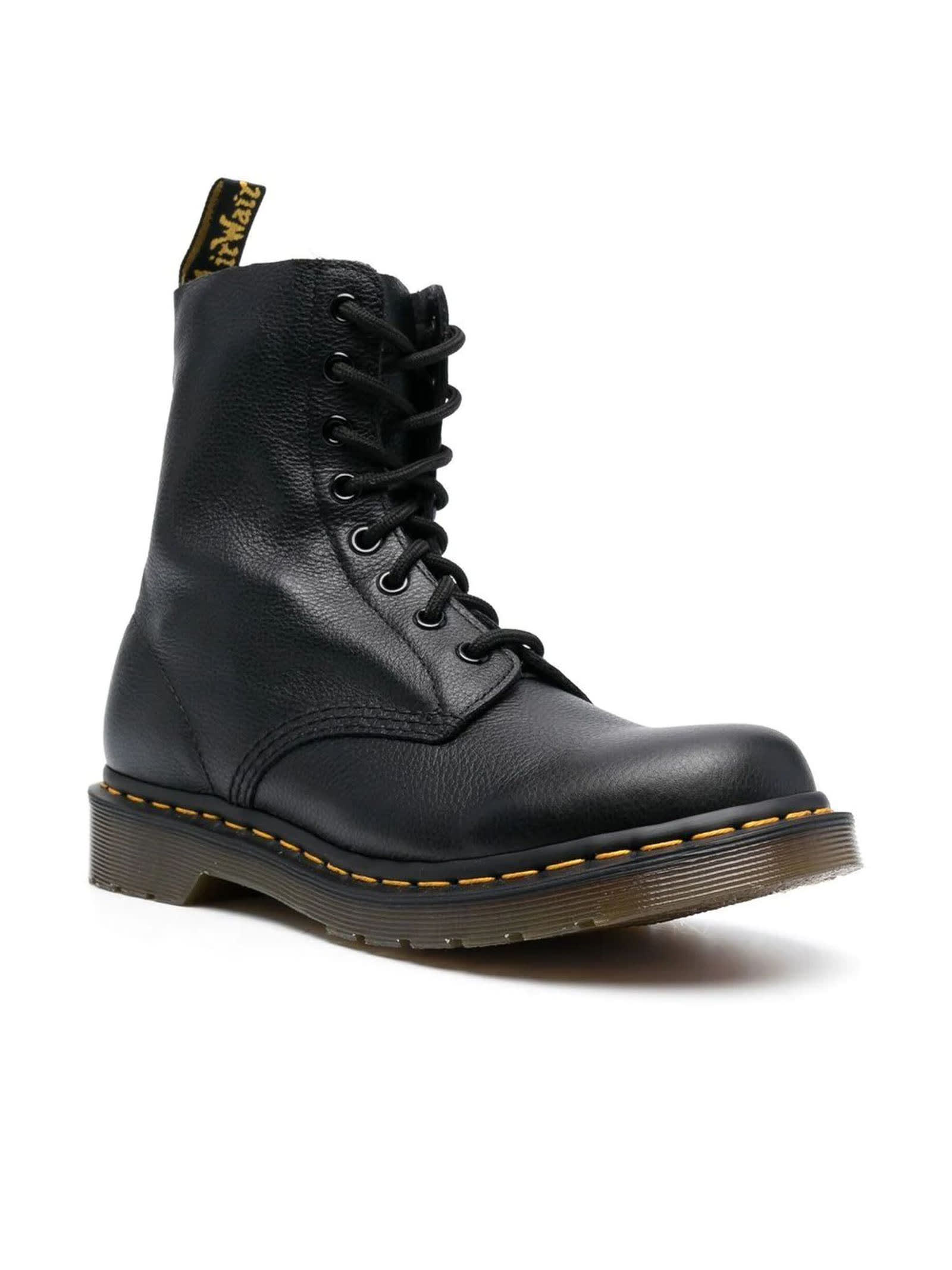 Shop Dr. Martens' 1460 Pascal Virginia Leather Lace Up Boots In Nero