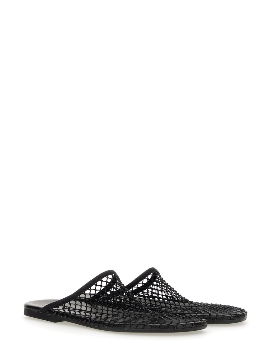 Alysi Black Mesh Slip-on Sabot In Mesh In Black