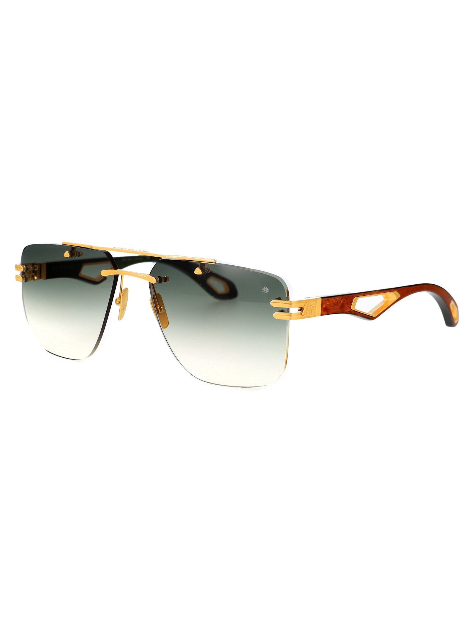 Shop Maybach Eyewear The President I Sunglasses In Gold Green