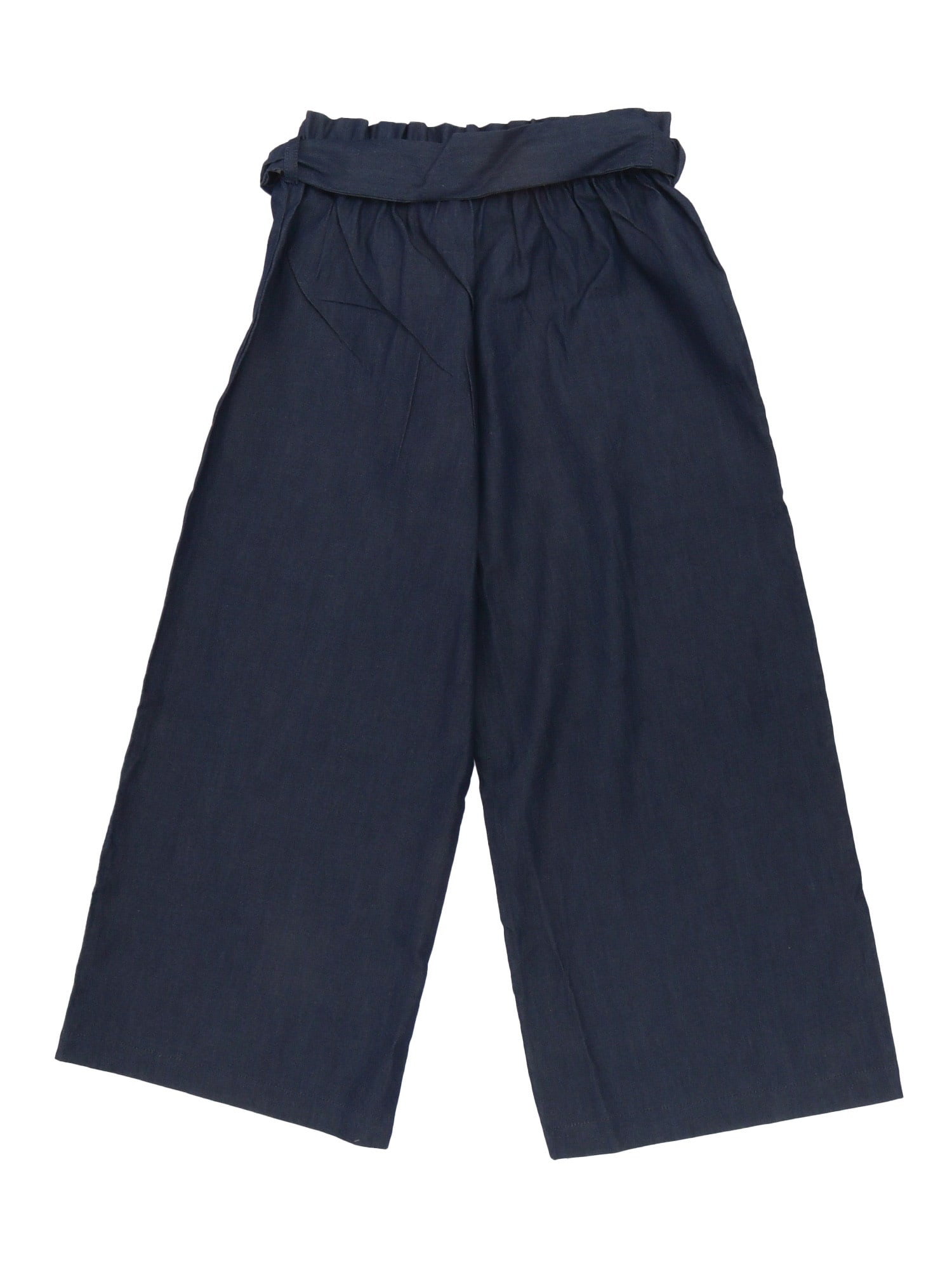 Vivetta Bow-fastening Heart-patch Trousers In Blue