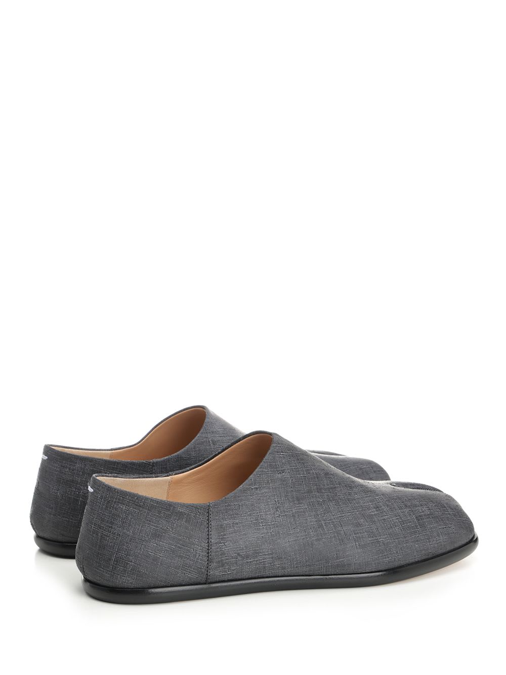 Maison Margiela Tabi Grey Branded Leather Slip On