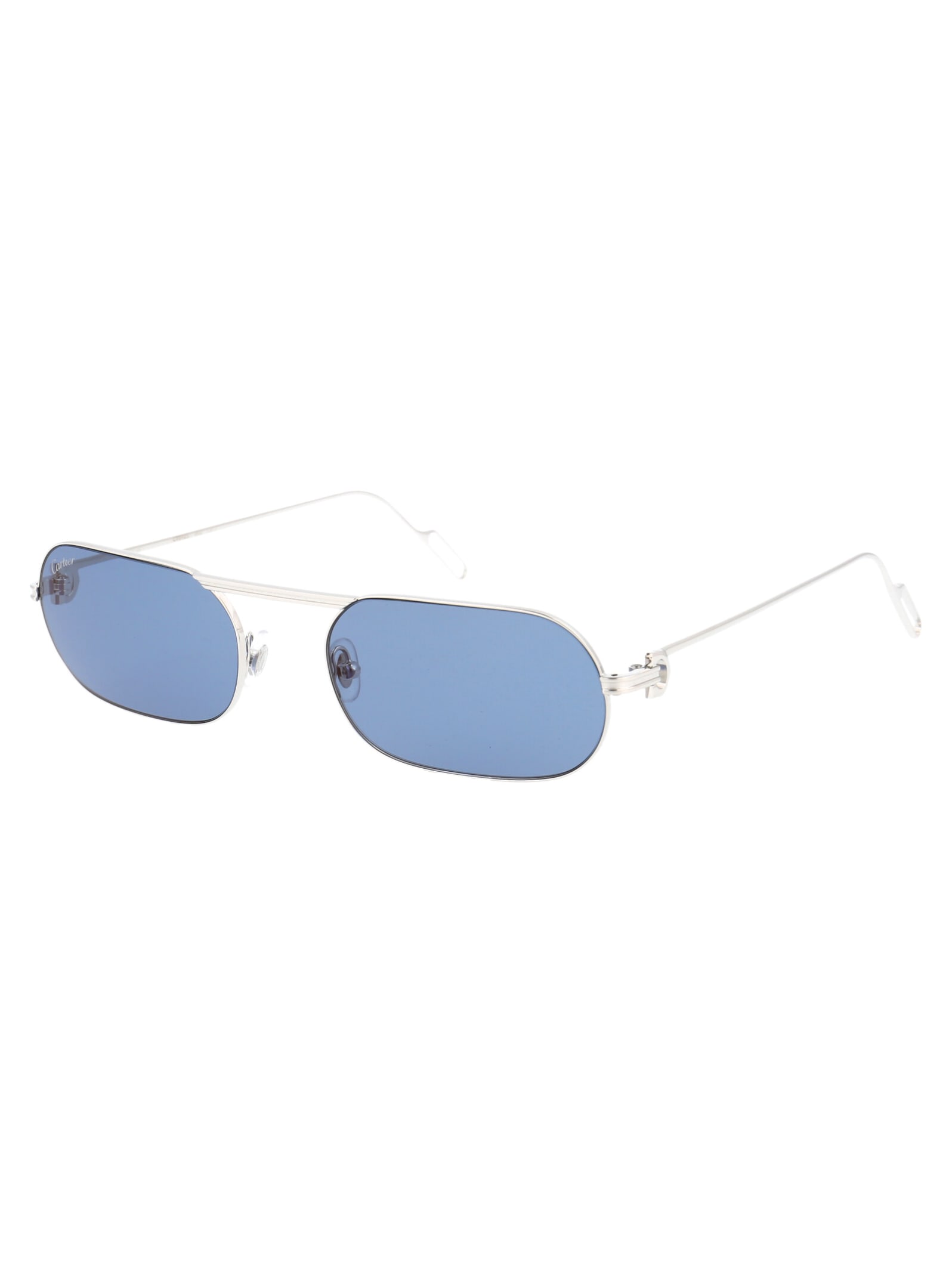 Shop Cartier Ct0112s Sunglasses In 002 Silver Silver Blue