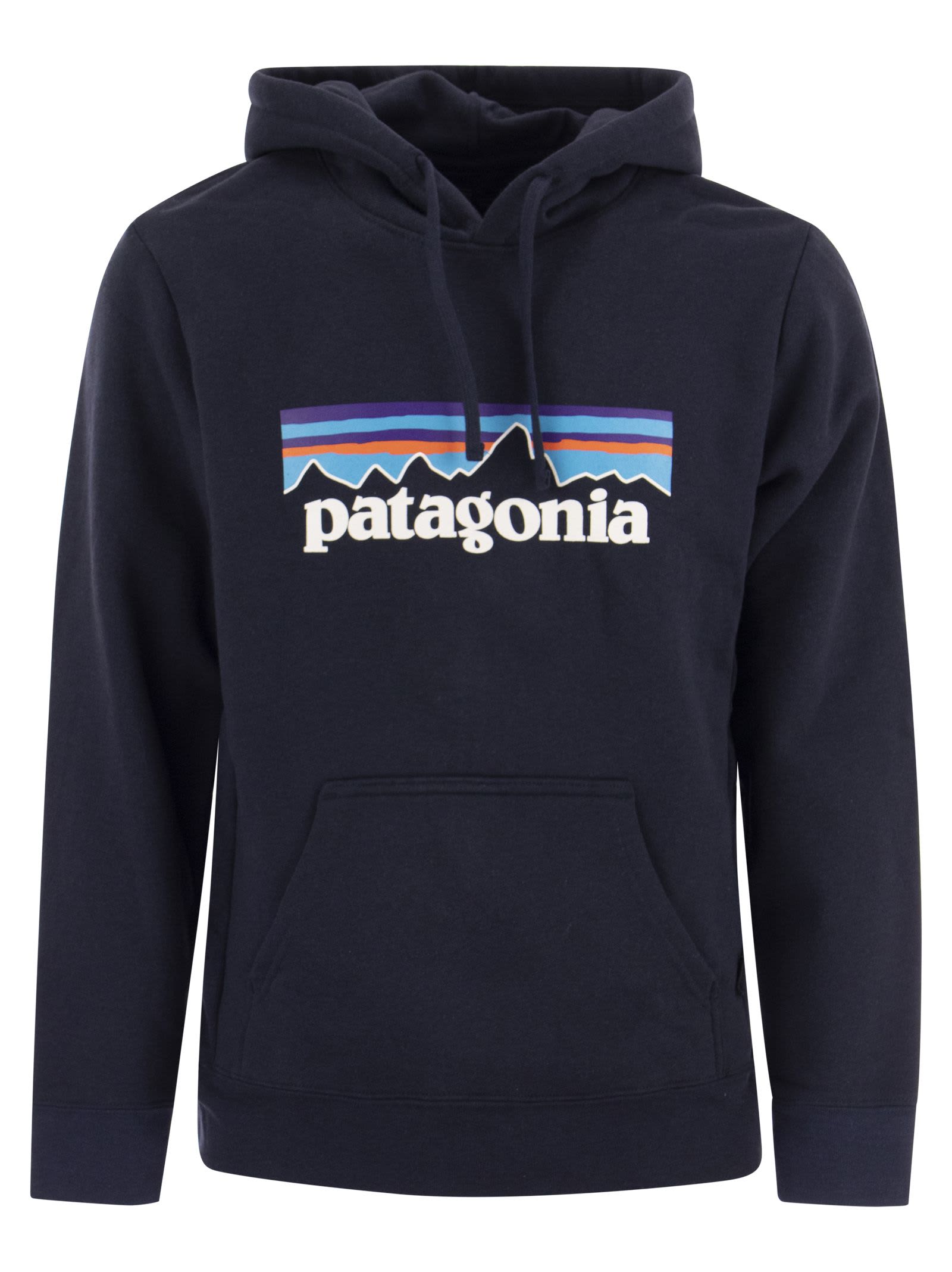 Shop Patagonia Cotton Blend Hoodie In Blue