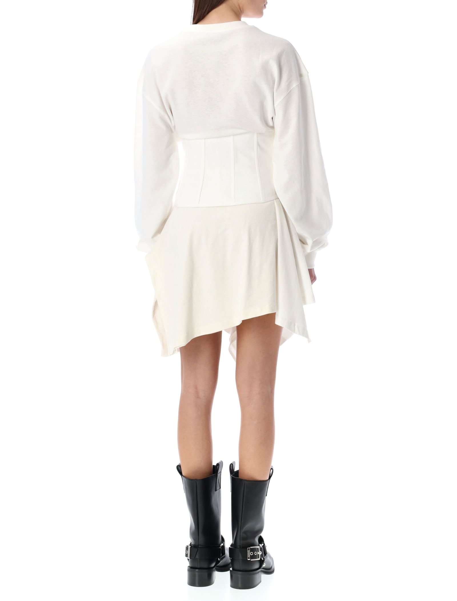 Shop Acne Studios Fleece Mini Dress In White