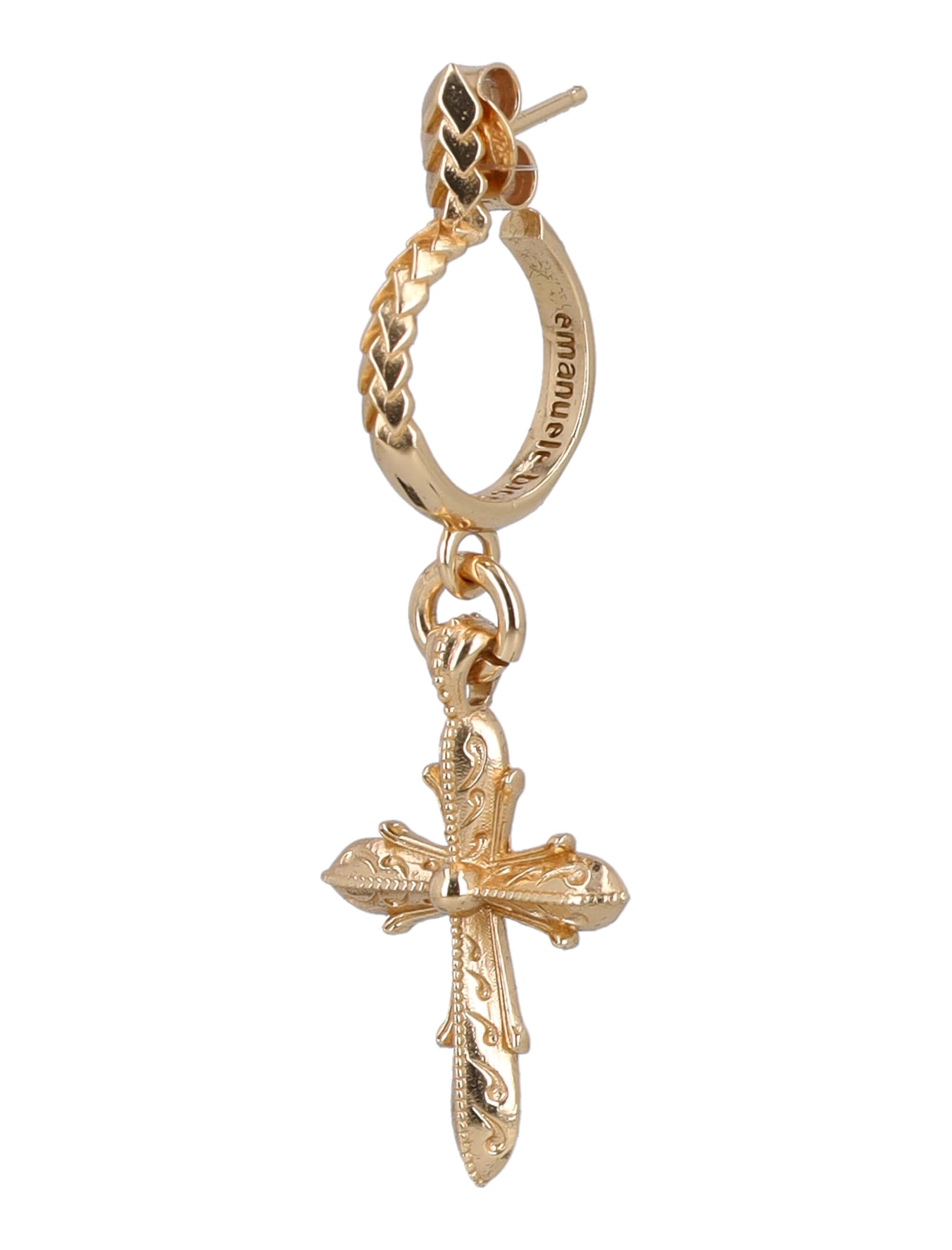 Shop Emanuele Bicocchi Cross Single Earring In Gold