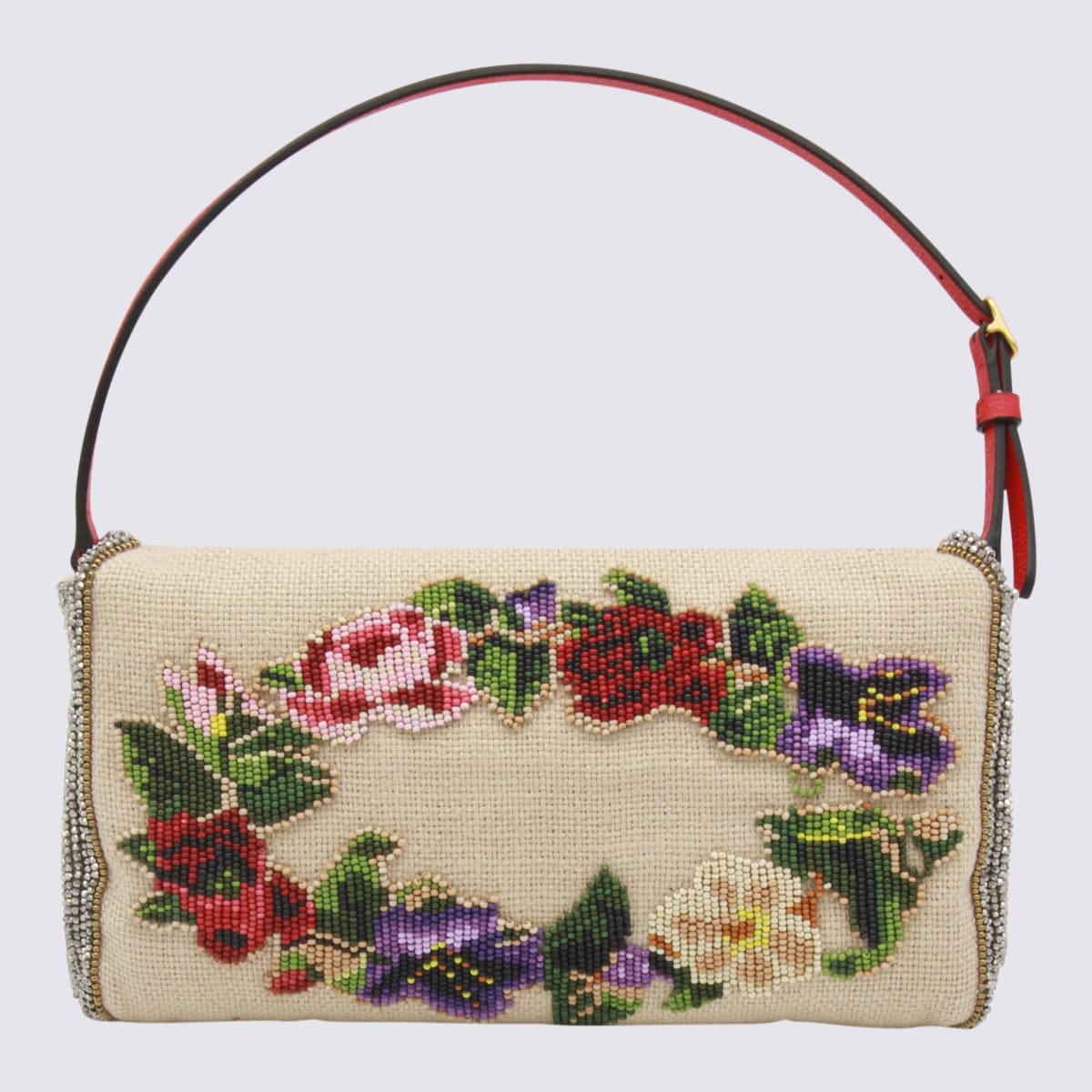 Valentino White Small Vain Soft Shoulder Bag