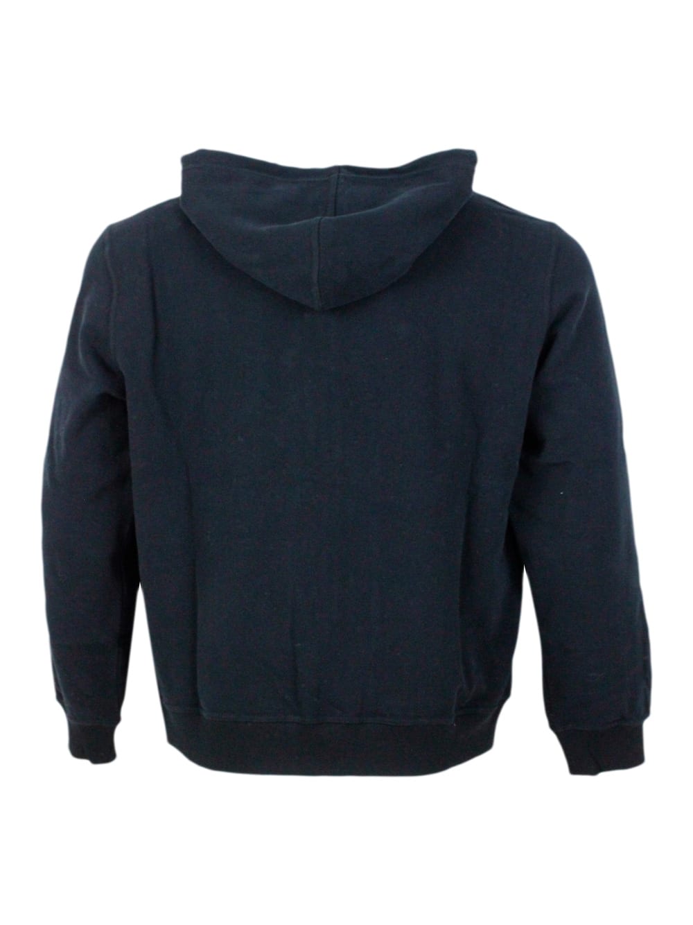 Shop Brunello Cucinelli Hooded Sweatshirt With Drawstring In Soft And Precious Cotton With Zip Closure In Black