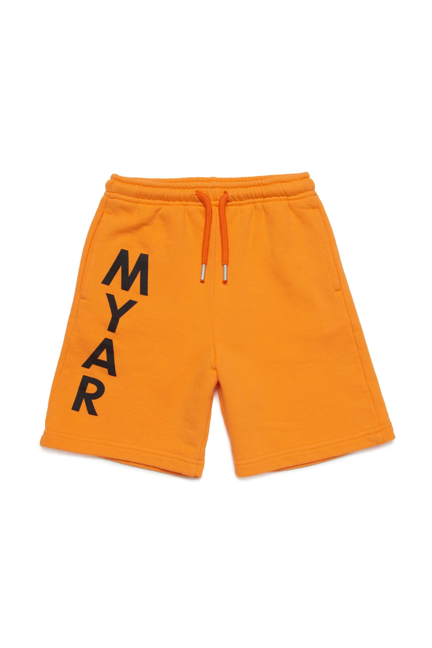 MYAR Myp6u Shorts Myar Deadstock Orange Plush Shorts With Vertical Logo