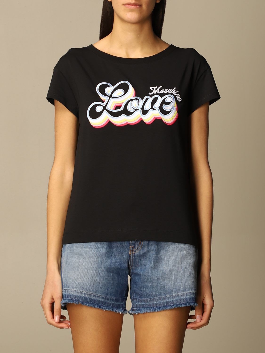 Love Moschino Cottons T-SHIRT IN COTTON WITH PRINT