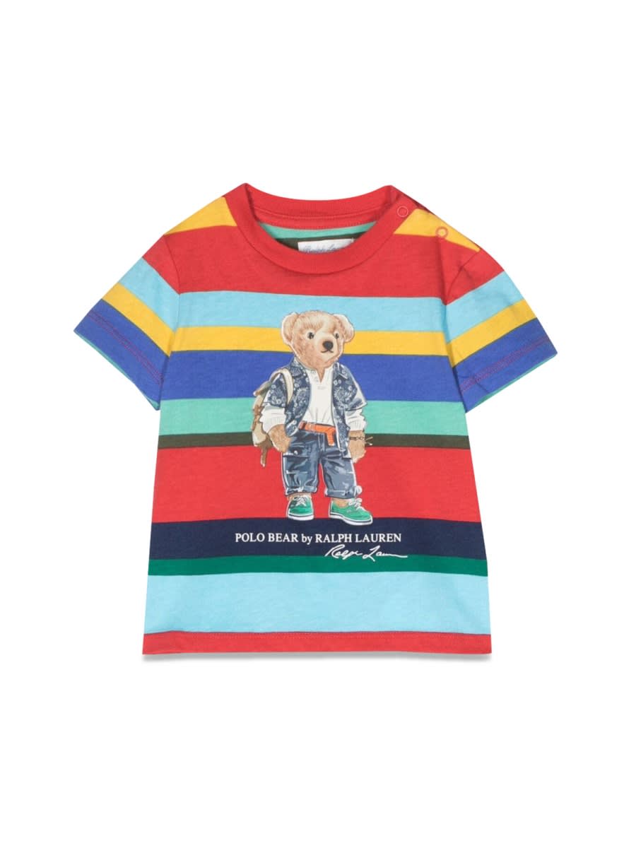Shop Polo Ralph Lauren Striped Bear T-shirt In Multicolour