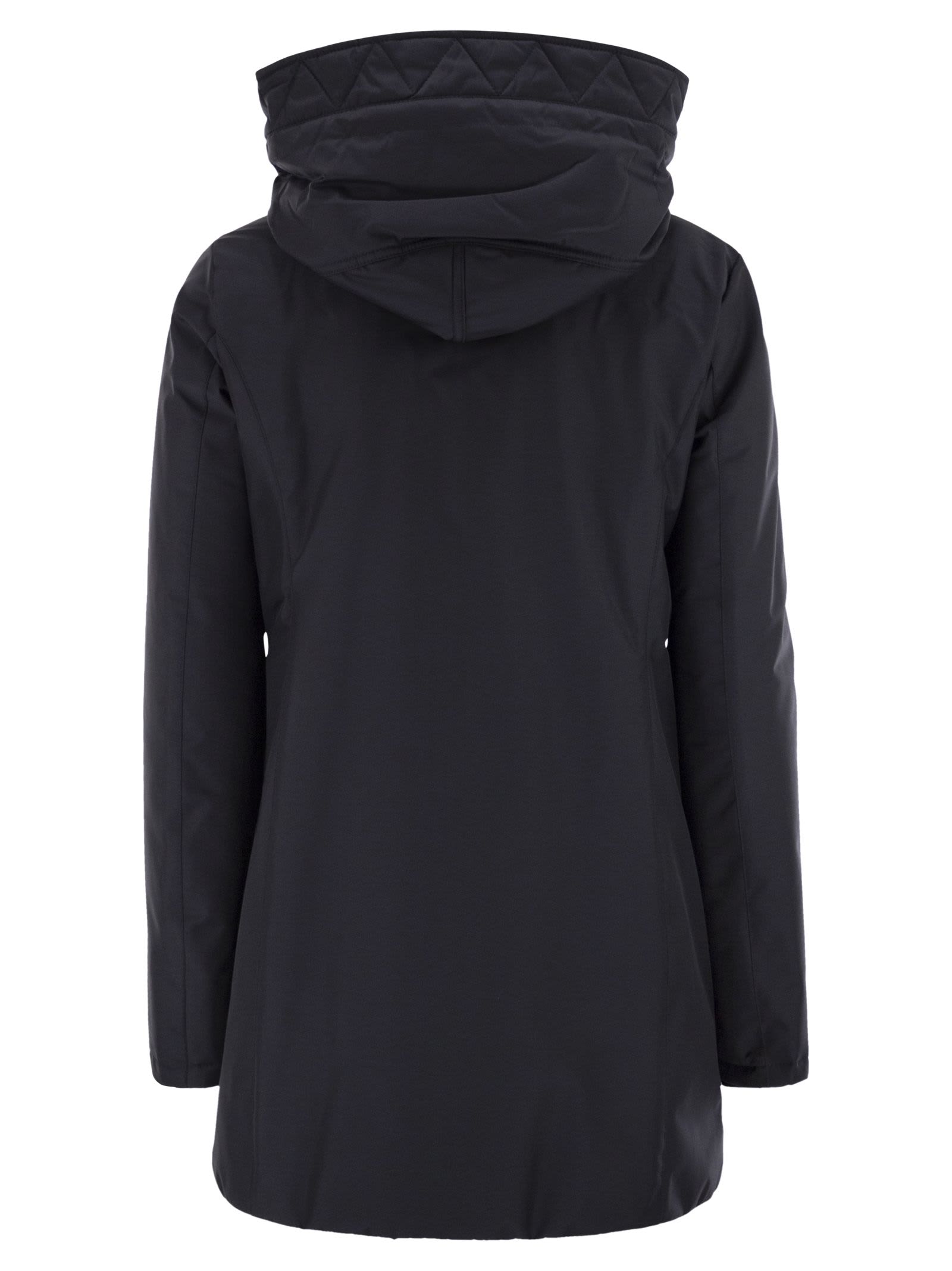 Fay Double-breasted Toggle Coat With Detachable Front Panel In Black