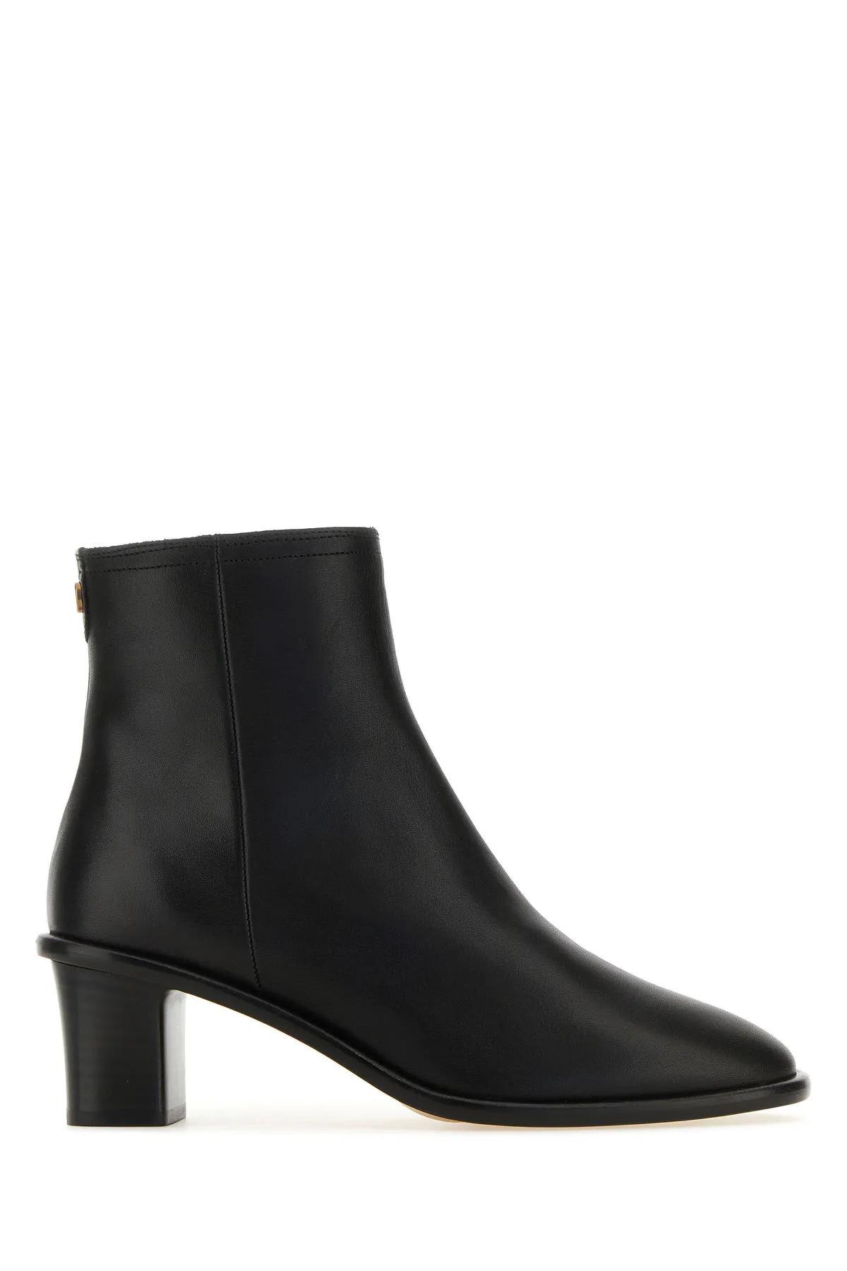ISABEL MARANT BLACK LEATHER ANKLE BOOTS