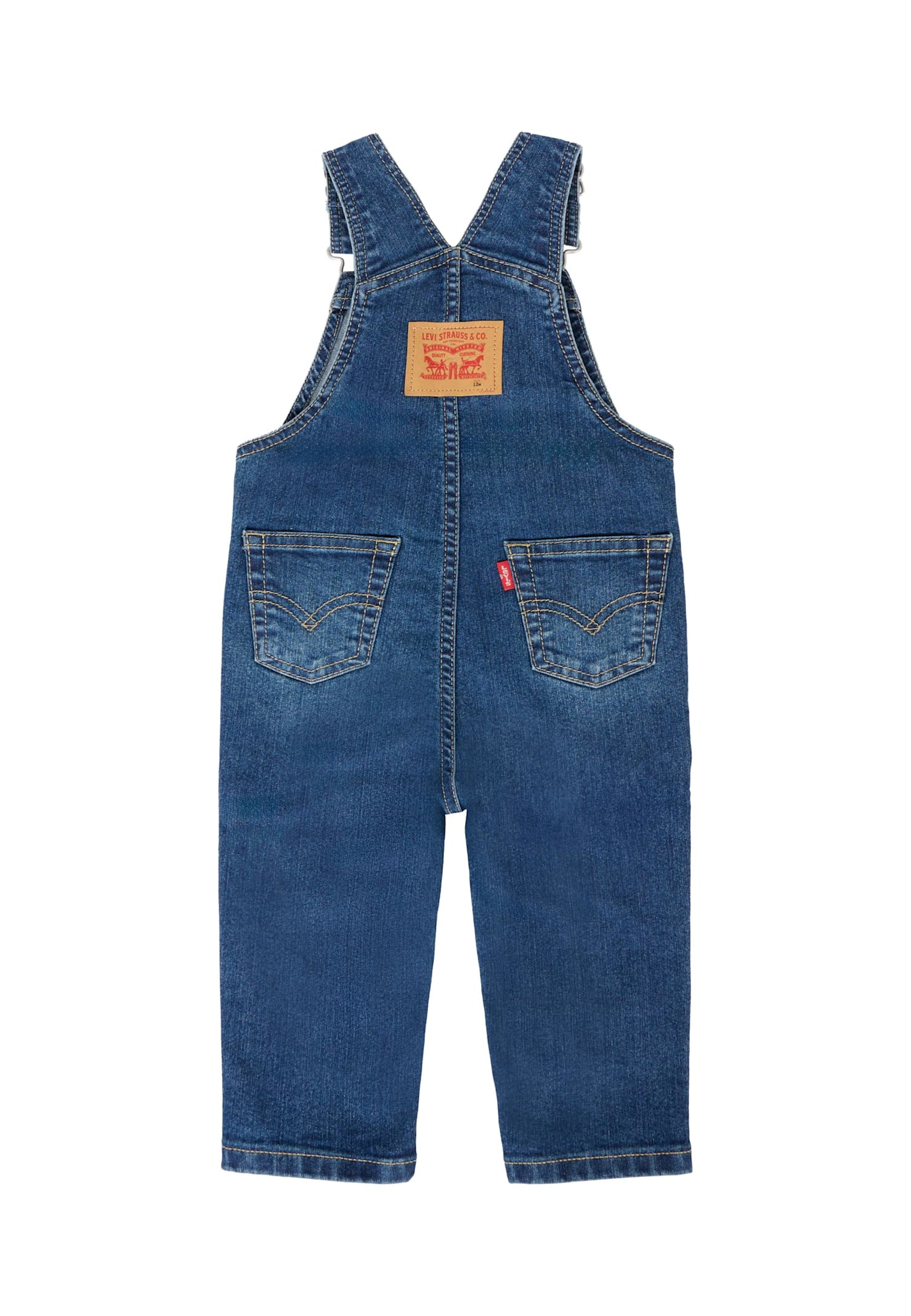 Levi's Denim Dungarees For Baby Boy With Logo In Blue