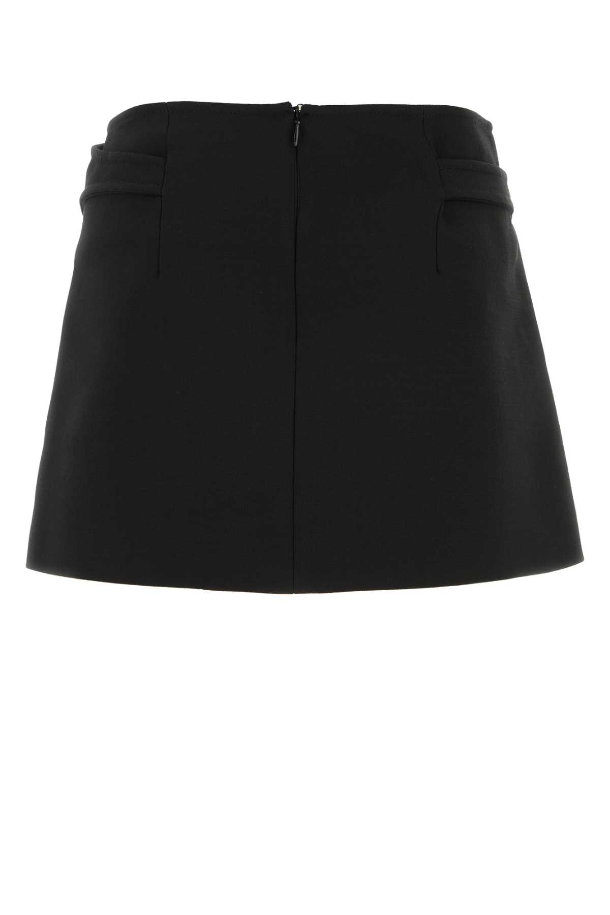 Shop Dion Lee Black Stretch Twill Mini Skirt