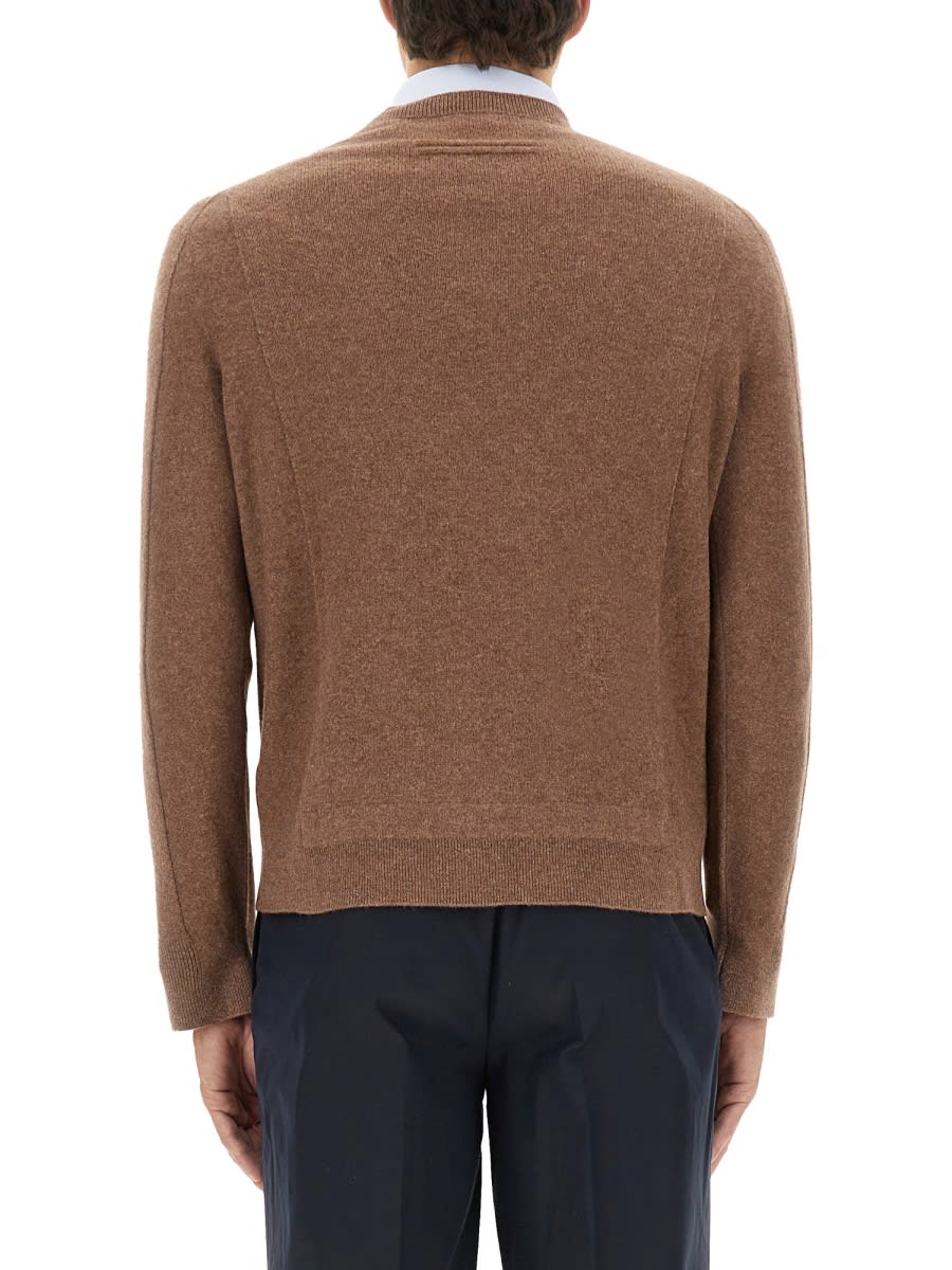 Zegna Wool And Cashmere Sweater In Brown