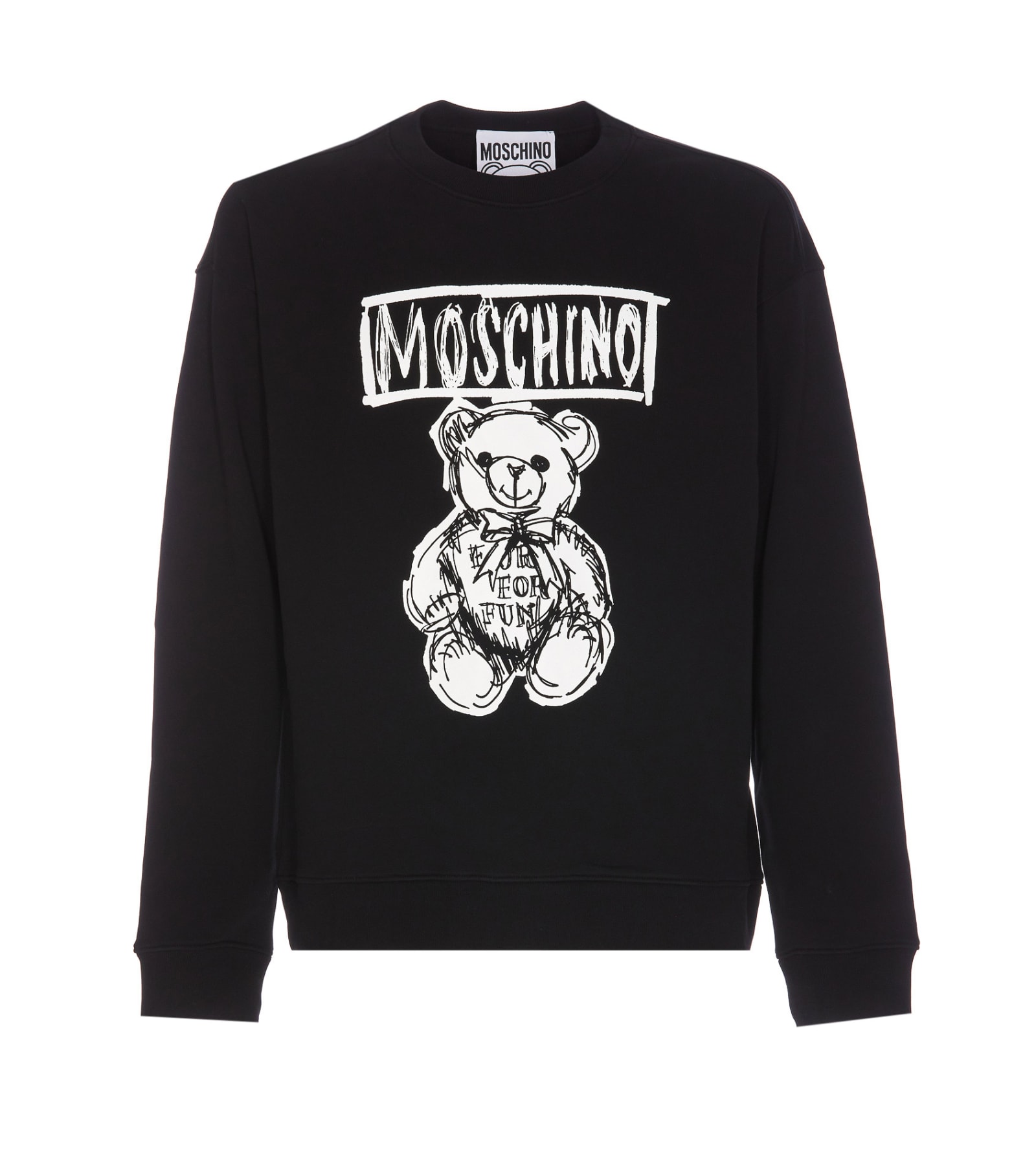 Shop Moschino Drawn Teddy Bear Sweatshrit In Black