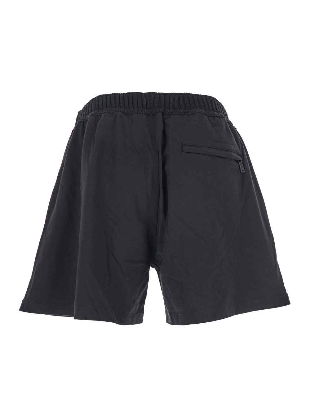 Dsquared2 Black Bermuda With Elastic Waist And Drawstring And Logo On The Front In Cotton Man In Black