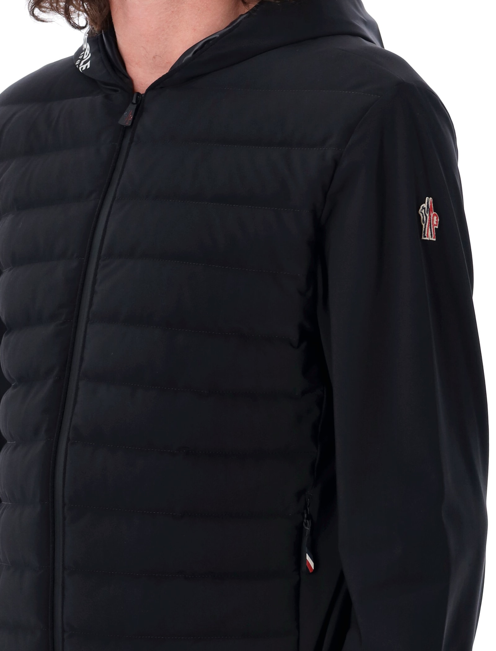 Shop Moncler Zipup Cardigan In Black