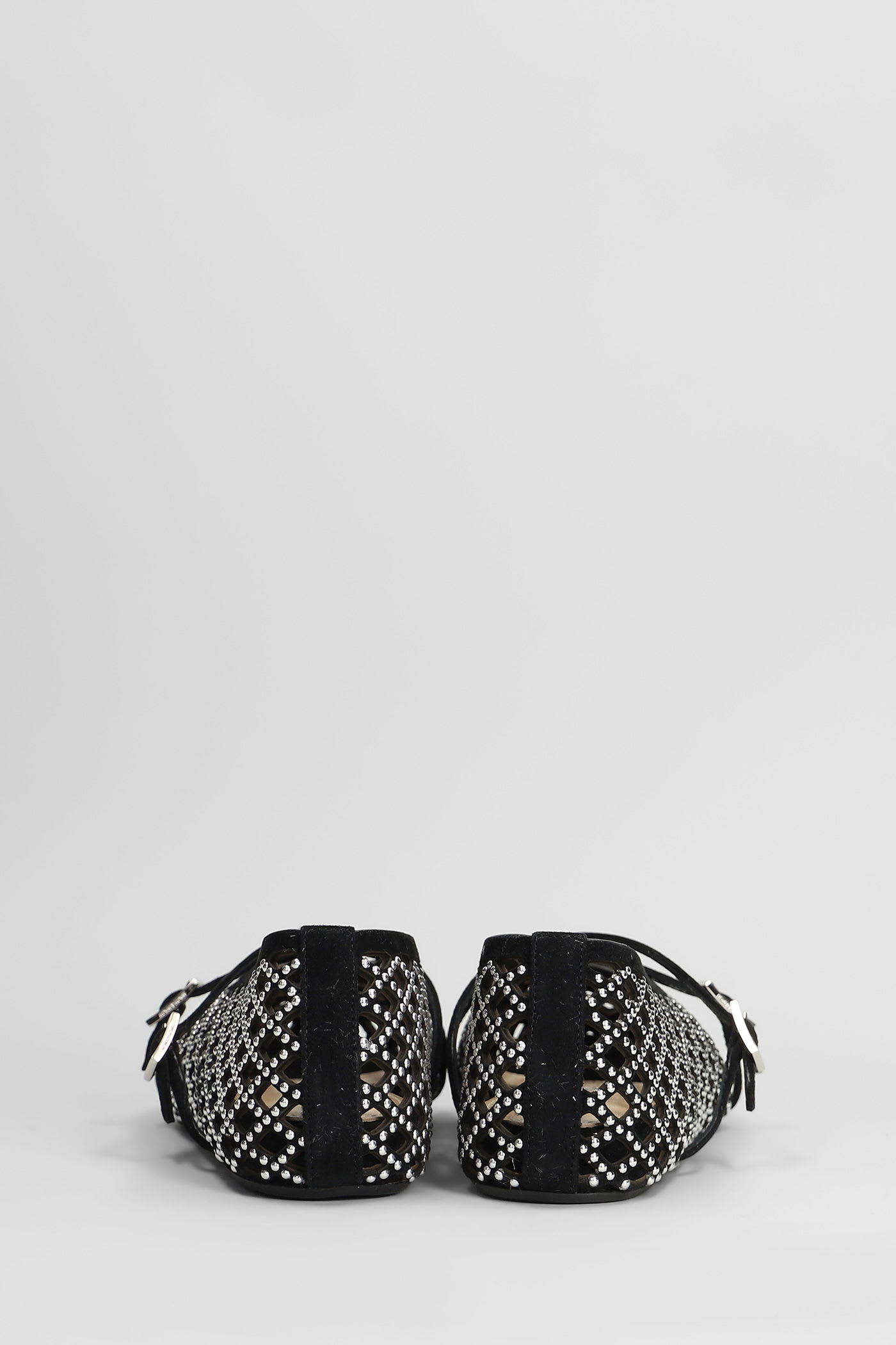 Mach & Mach Ballet Flats In Black Leather In Black