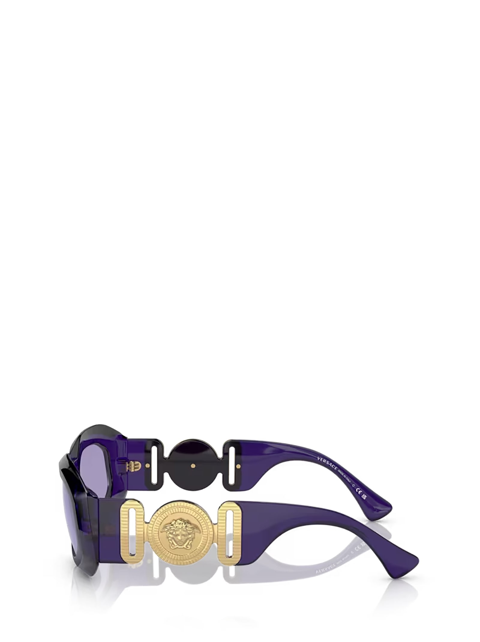 Shop Versace Ve4425u Purple Transparent Sunglasses