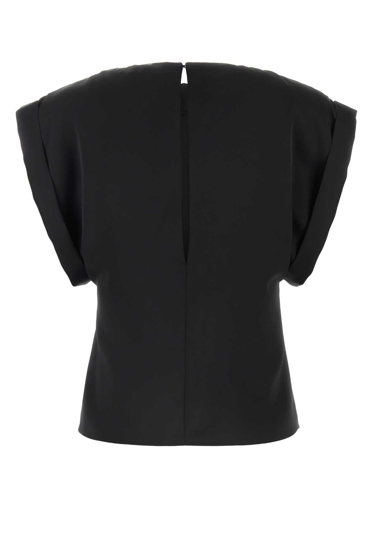 Shop Philosophy Di Lorenzo Serafini Black Satin Top In Nero