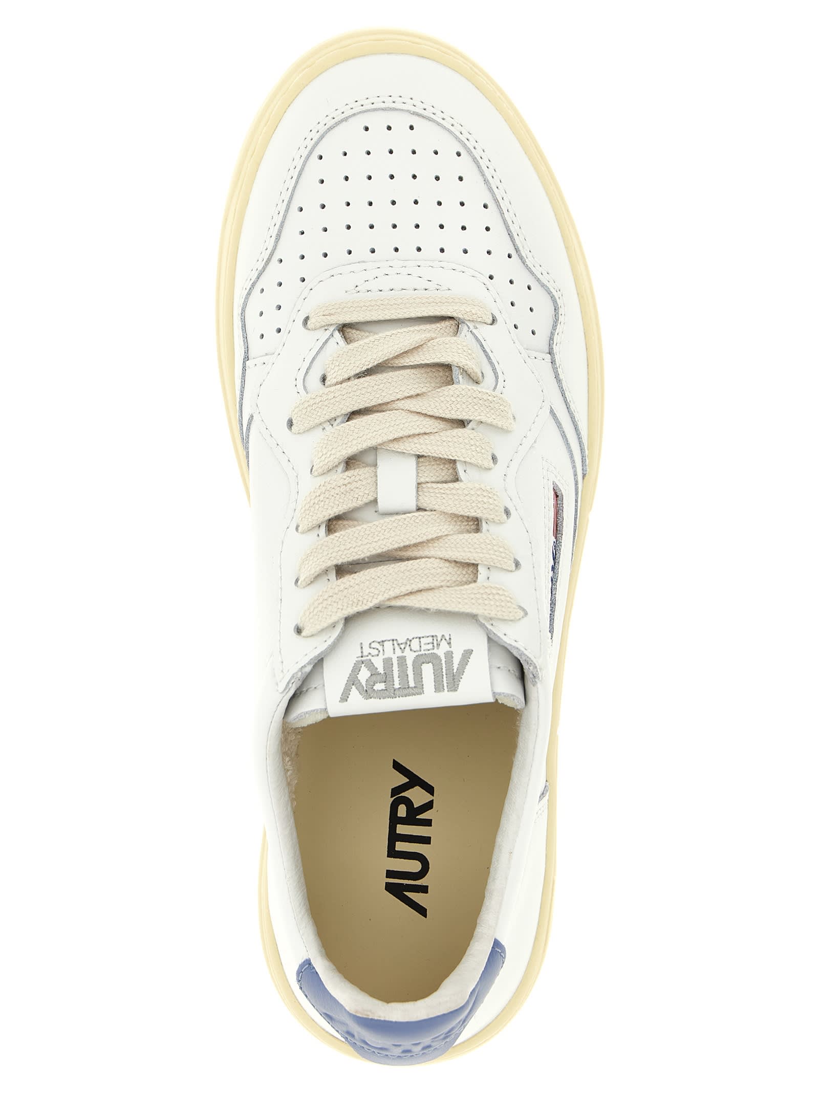 Autry Medalist Classic White Low-top Sneakers In Blue