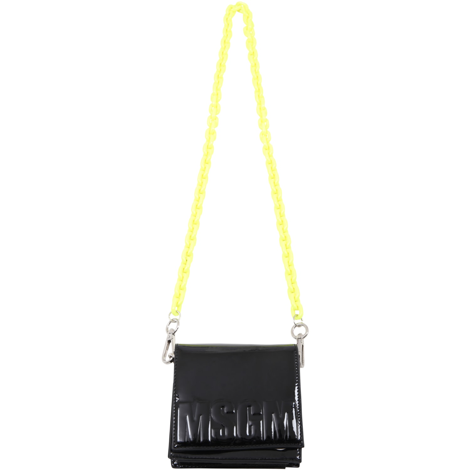 MSGM Black Clutch For Girl With Logo