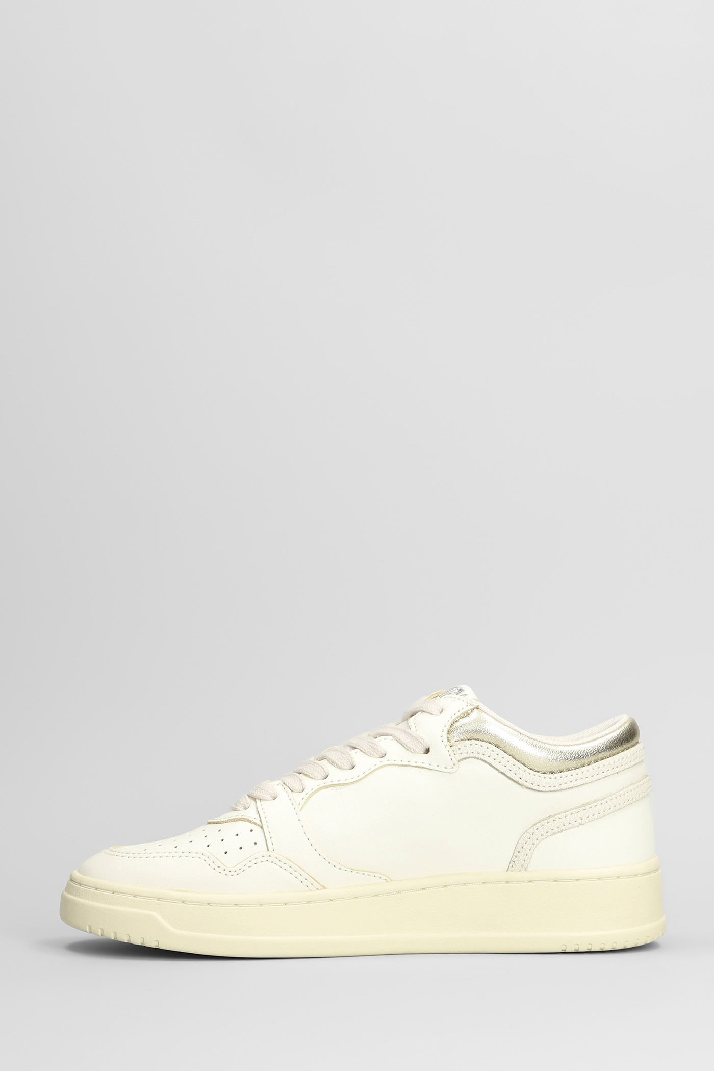 Autry Med-way Mid Silver Marsh Sneakers In White