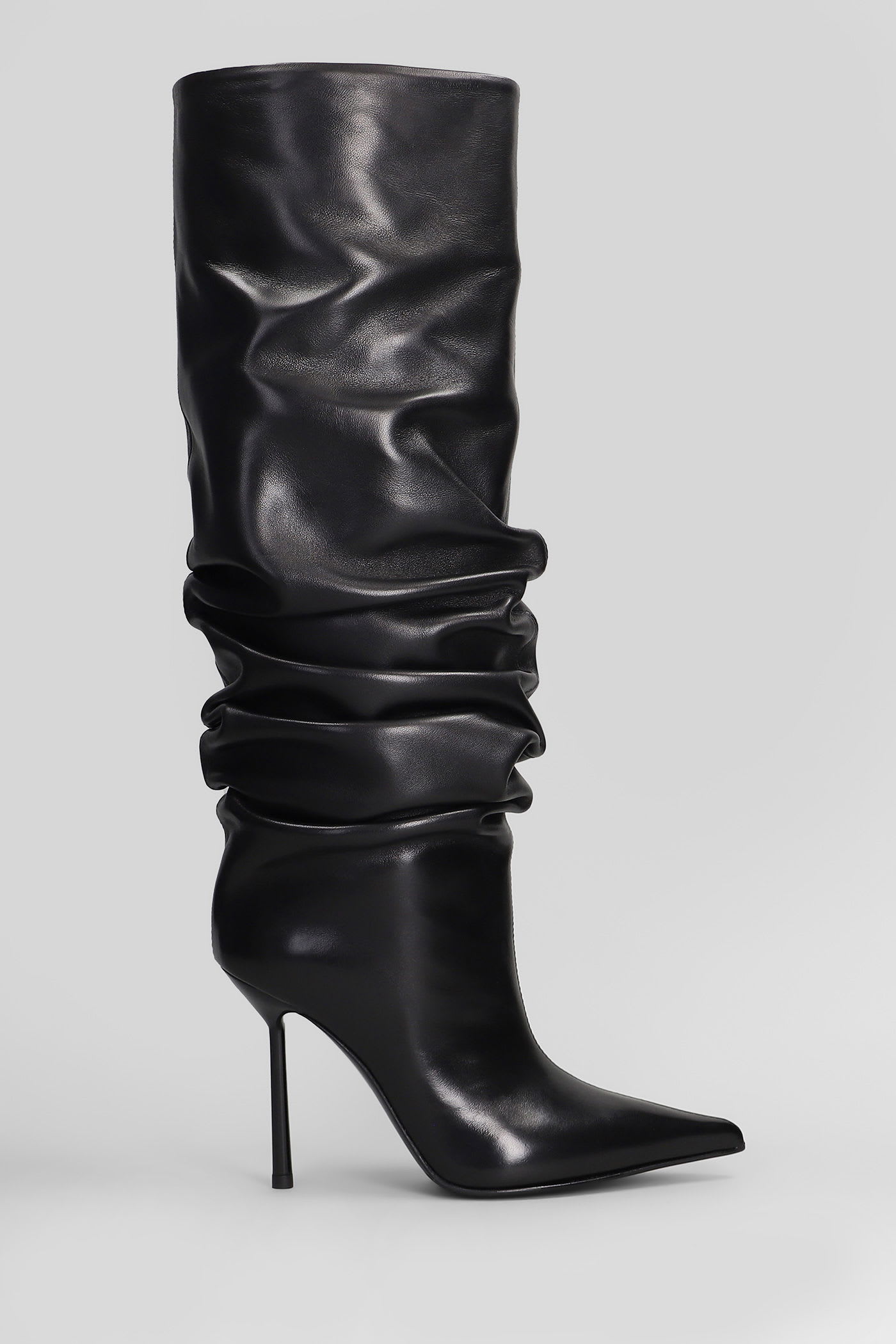 Le Silla Bella High Heels Boots In Black Leather In Black