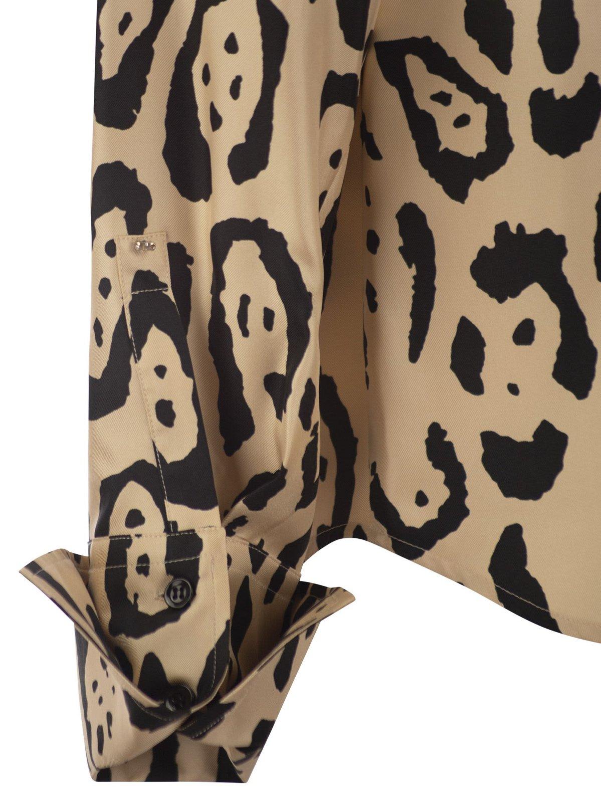 Sportmax Armony Animal Patterned Long-sleeved Shirt In Animalier