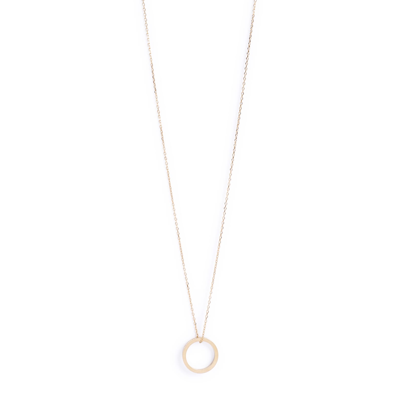 Shop Maison Margiela Logo Reference Necklace With Ring In Yellow Gold Plating Burattato